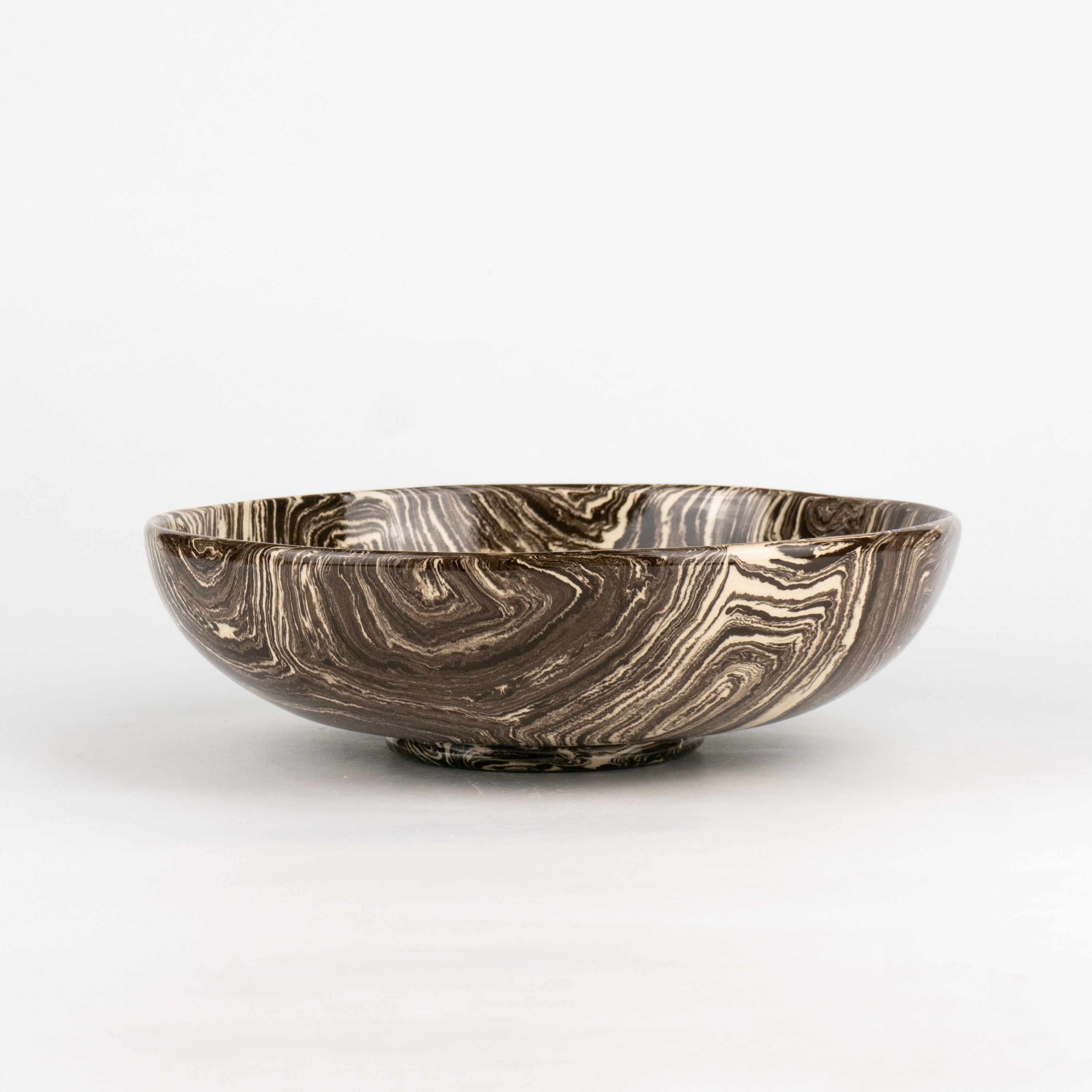Brown & White Agate Ramen Bowl