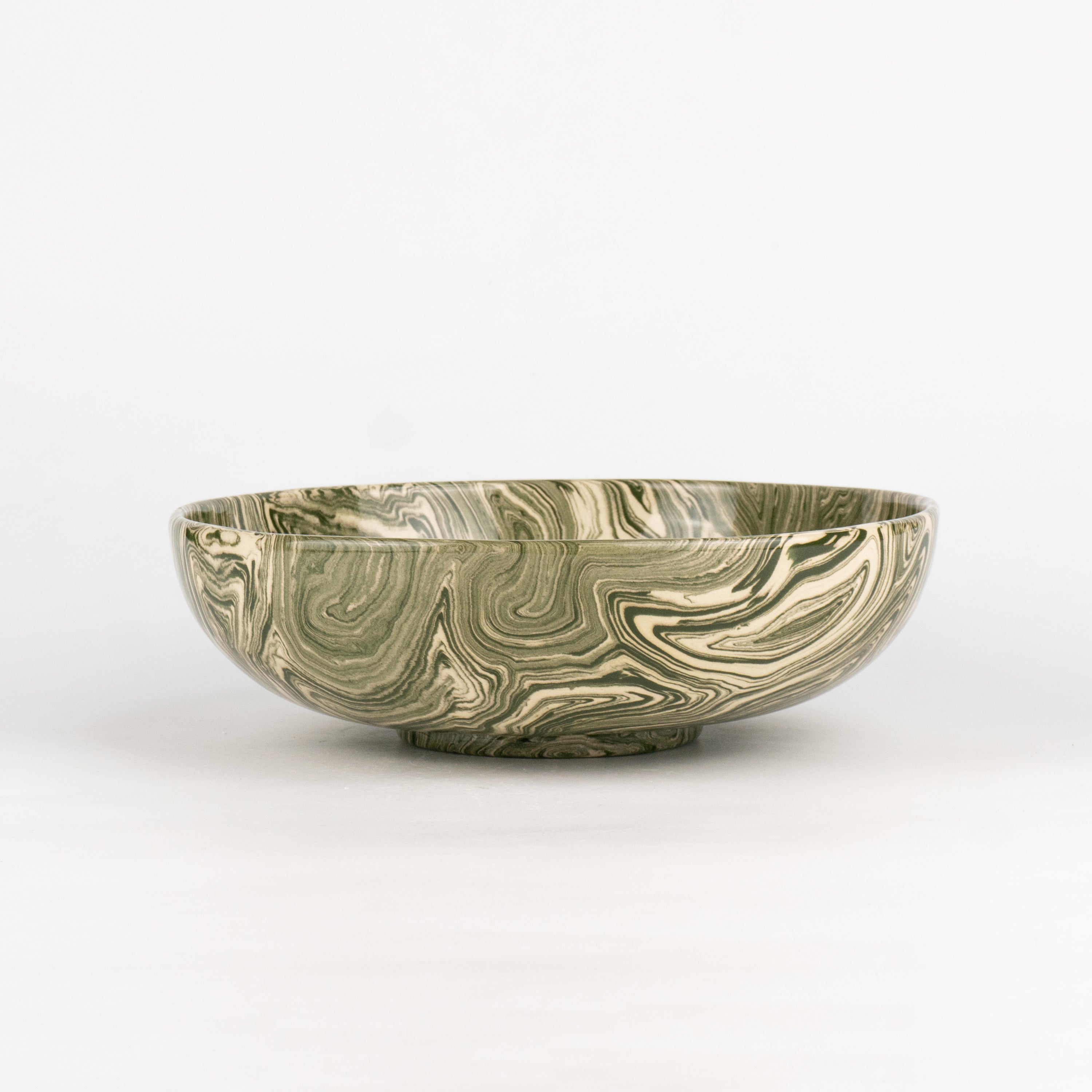 Green & White Agate Ramen Bowl