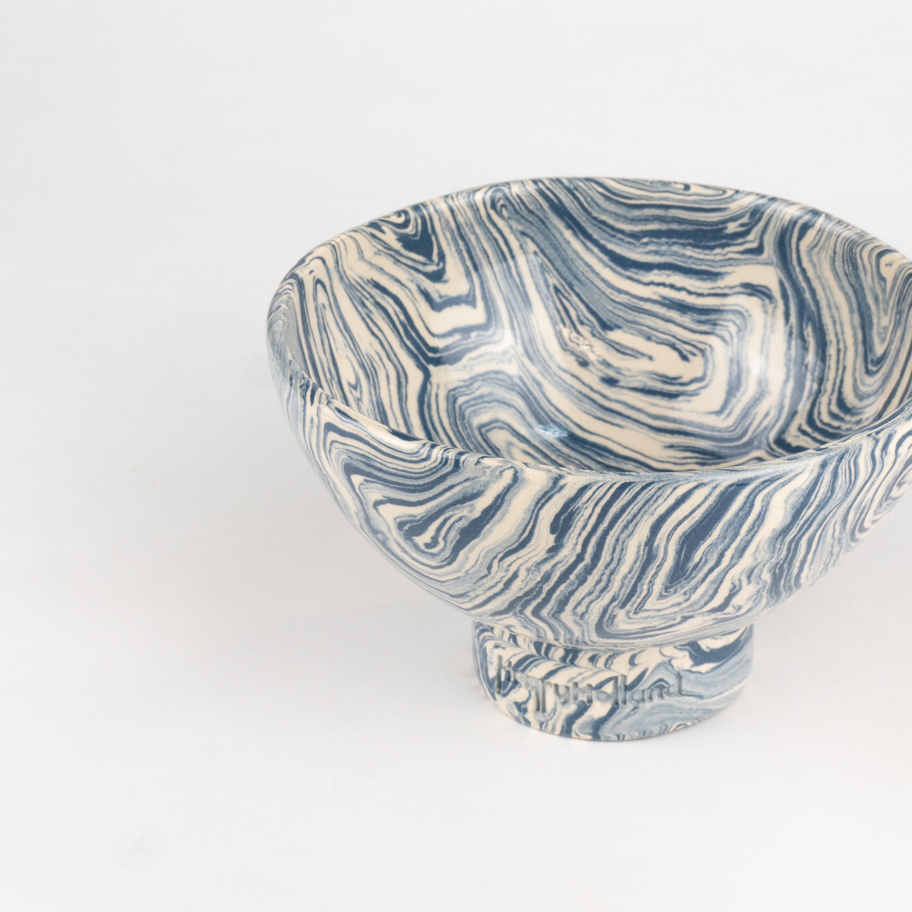 Blue & White Agate Tea Bowl