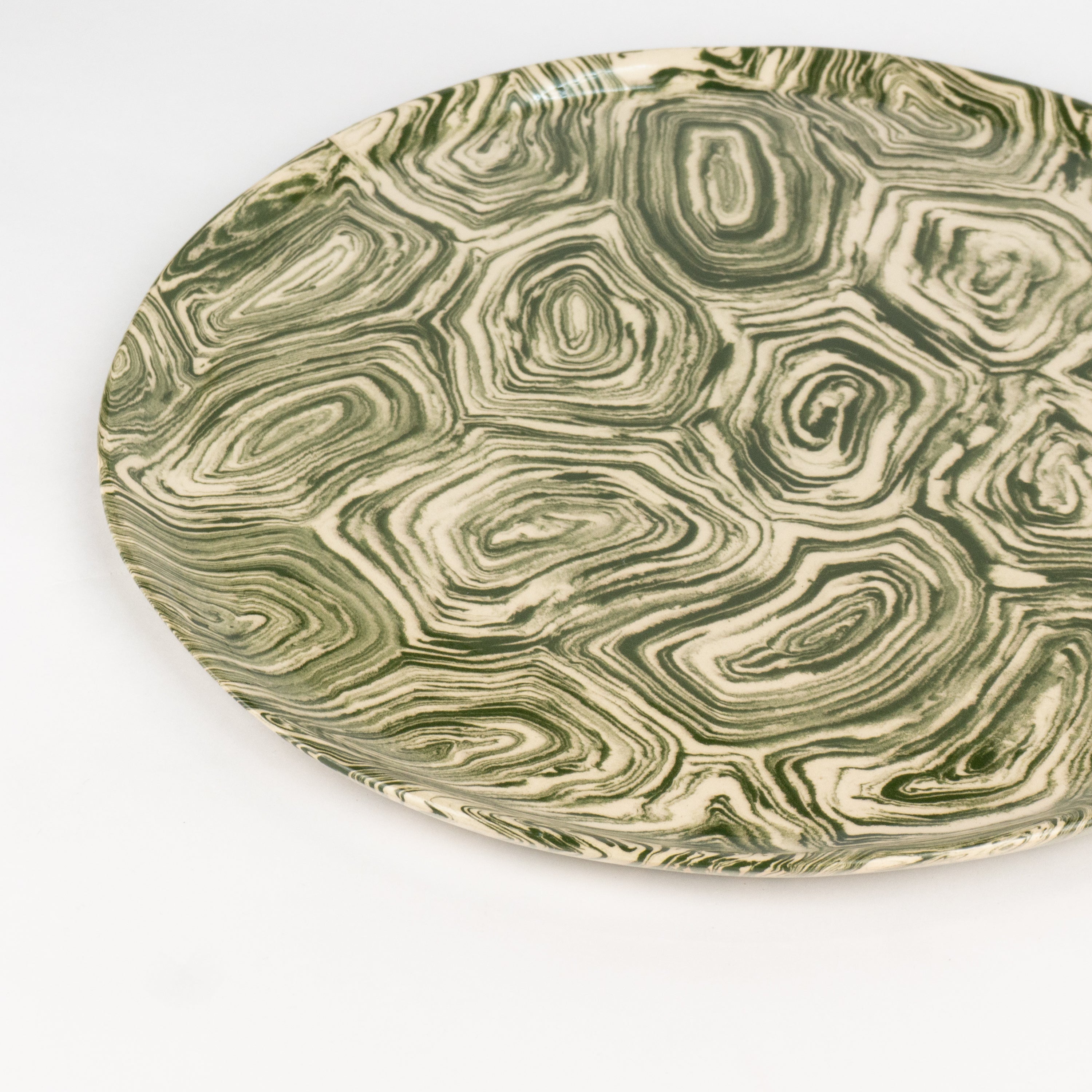 Green & White Agate Dinner Plate