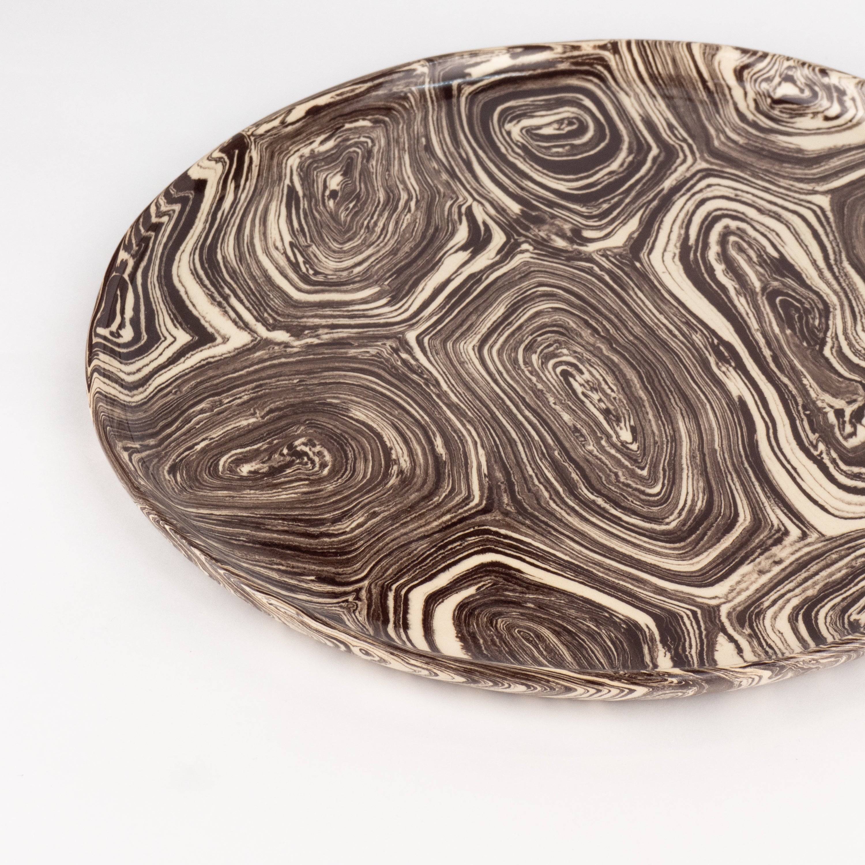 Brown & White Agate Dinner Plate