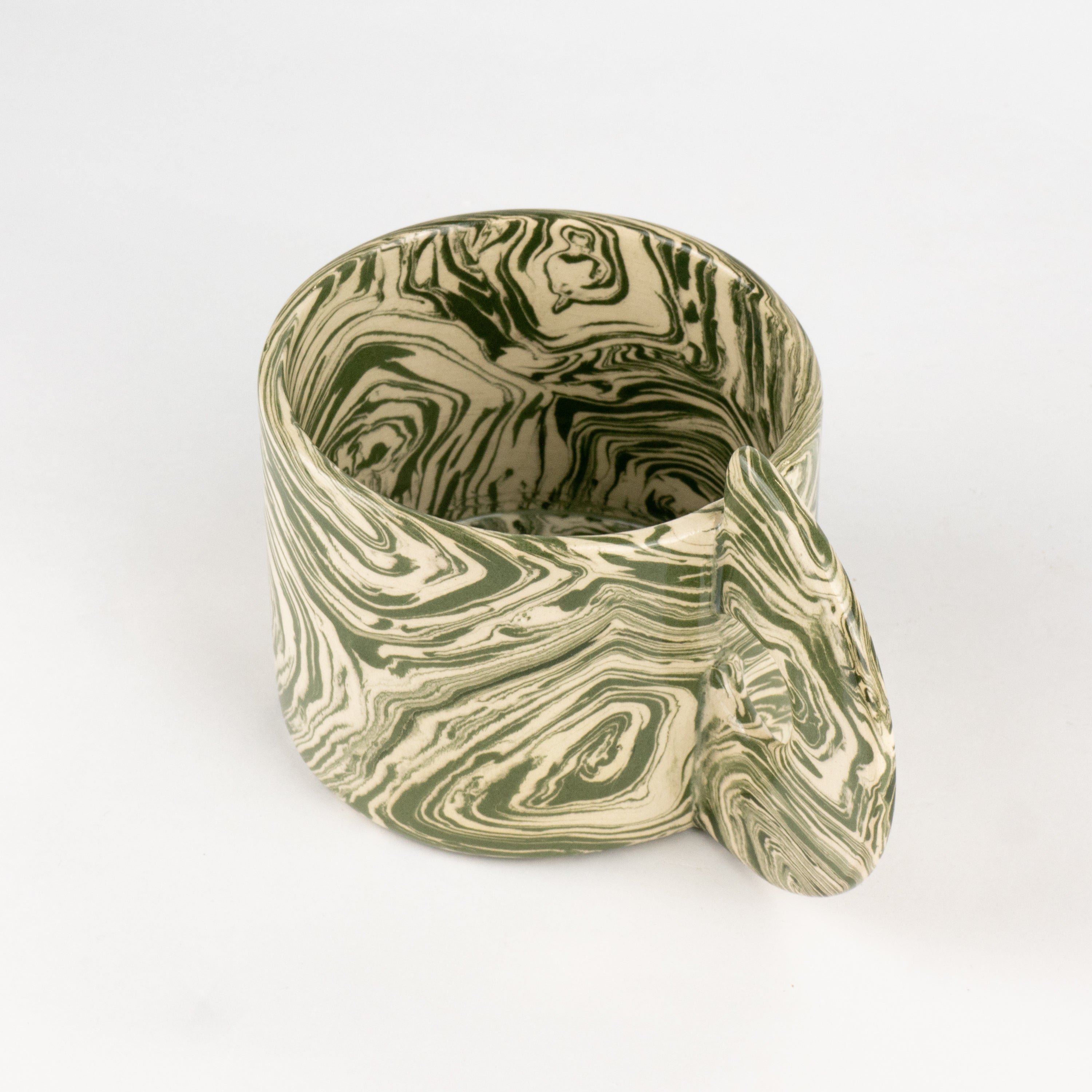 Green & White Agate Art Deco Mug