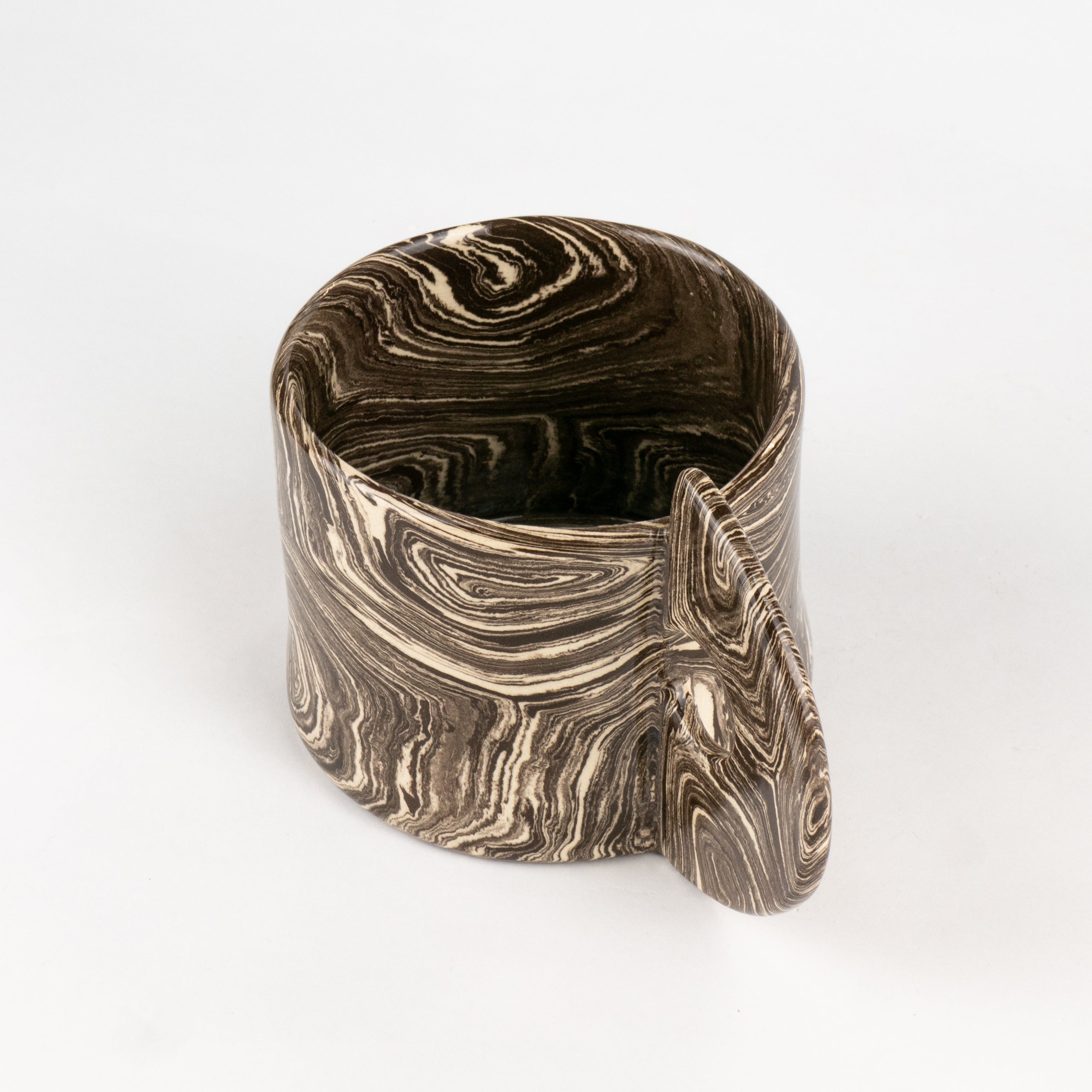 Brown & White Agate Art Deco Mug