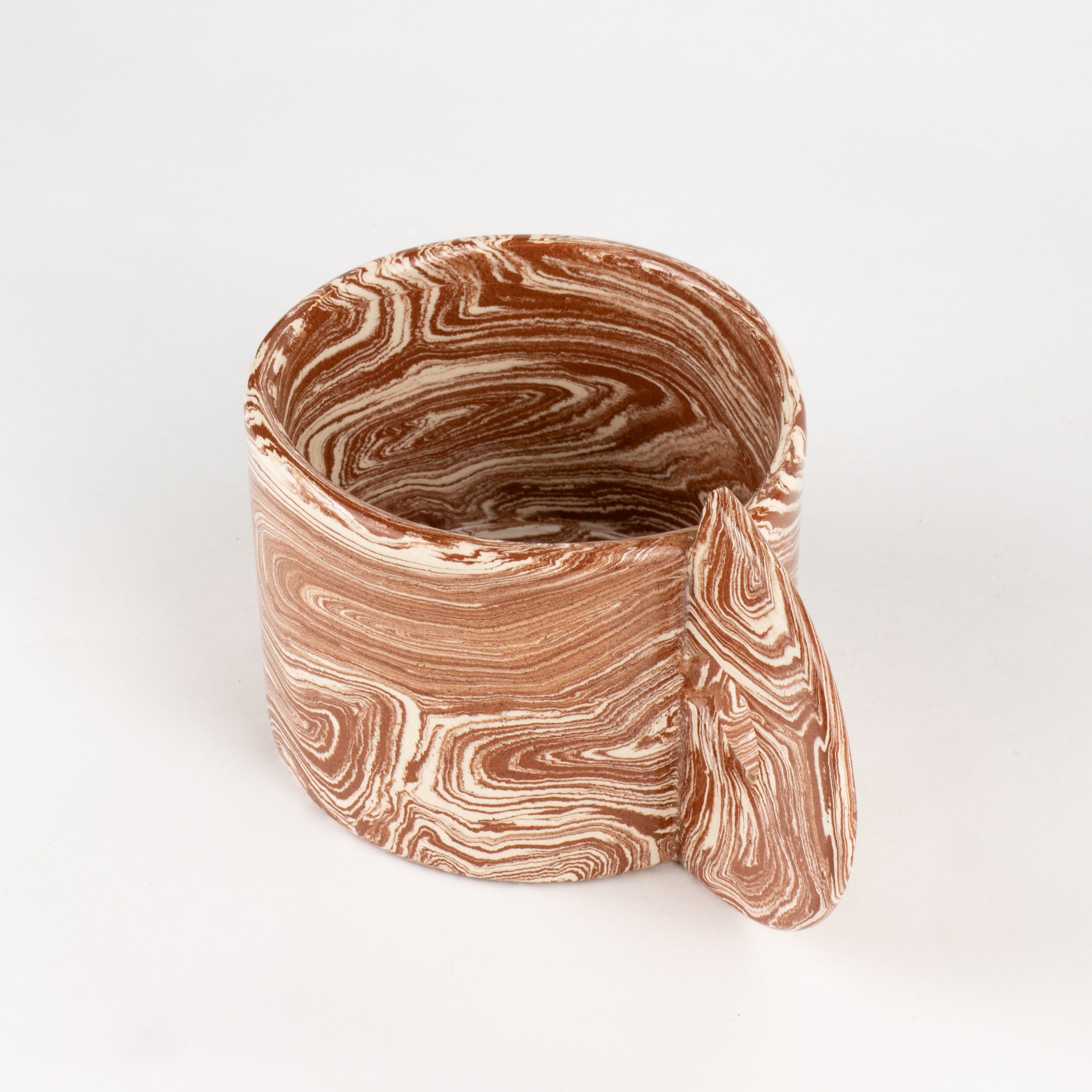 Terracotta & White Agate Art Deco Mug