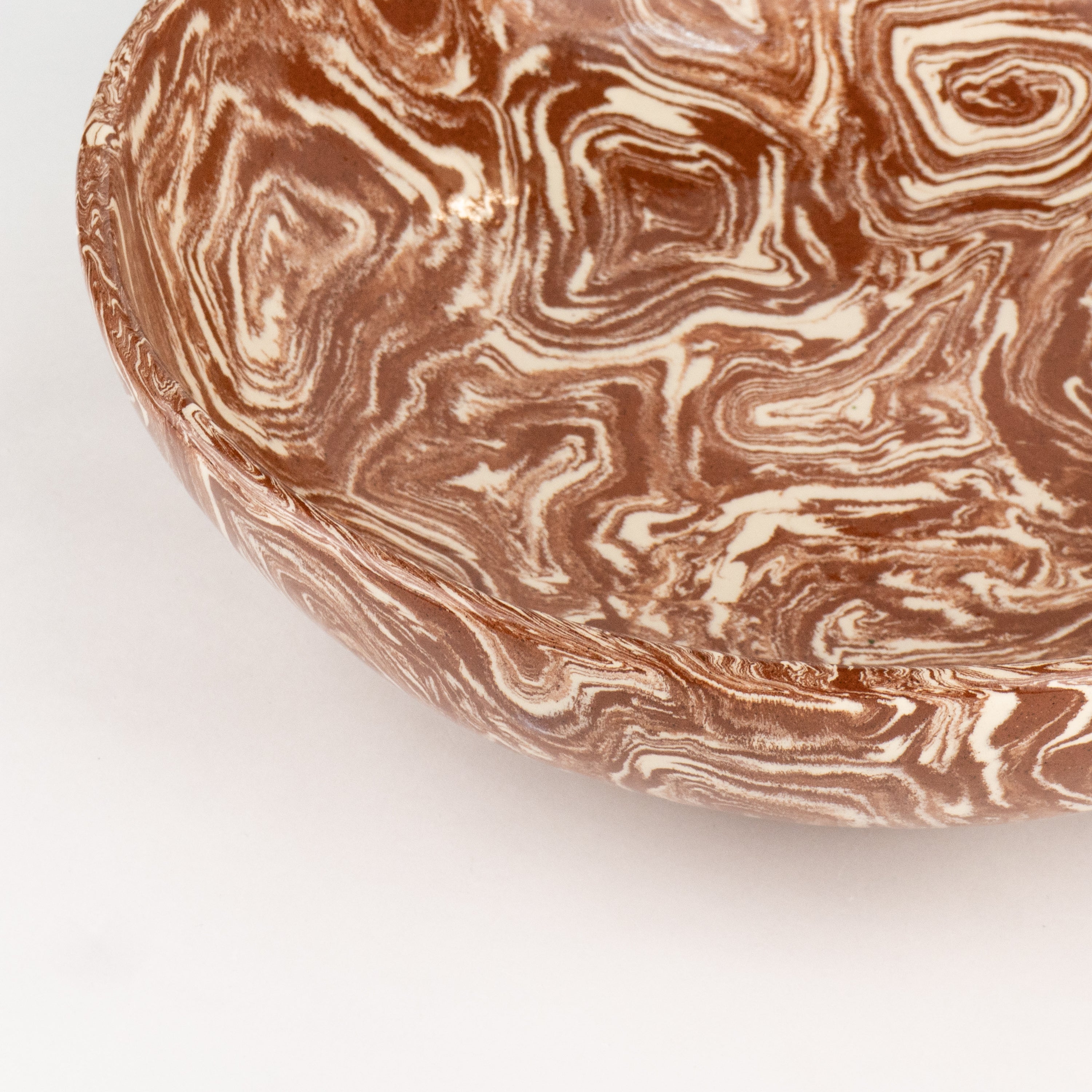 Terracotta & White Agate Ramen Bowl