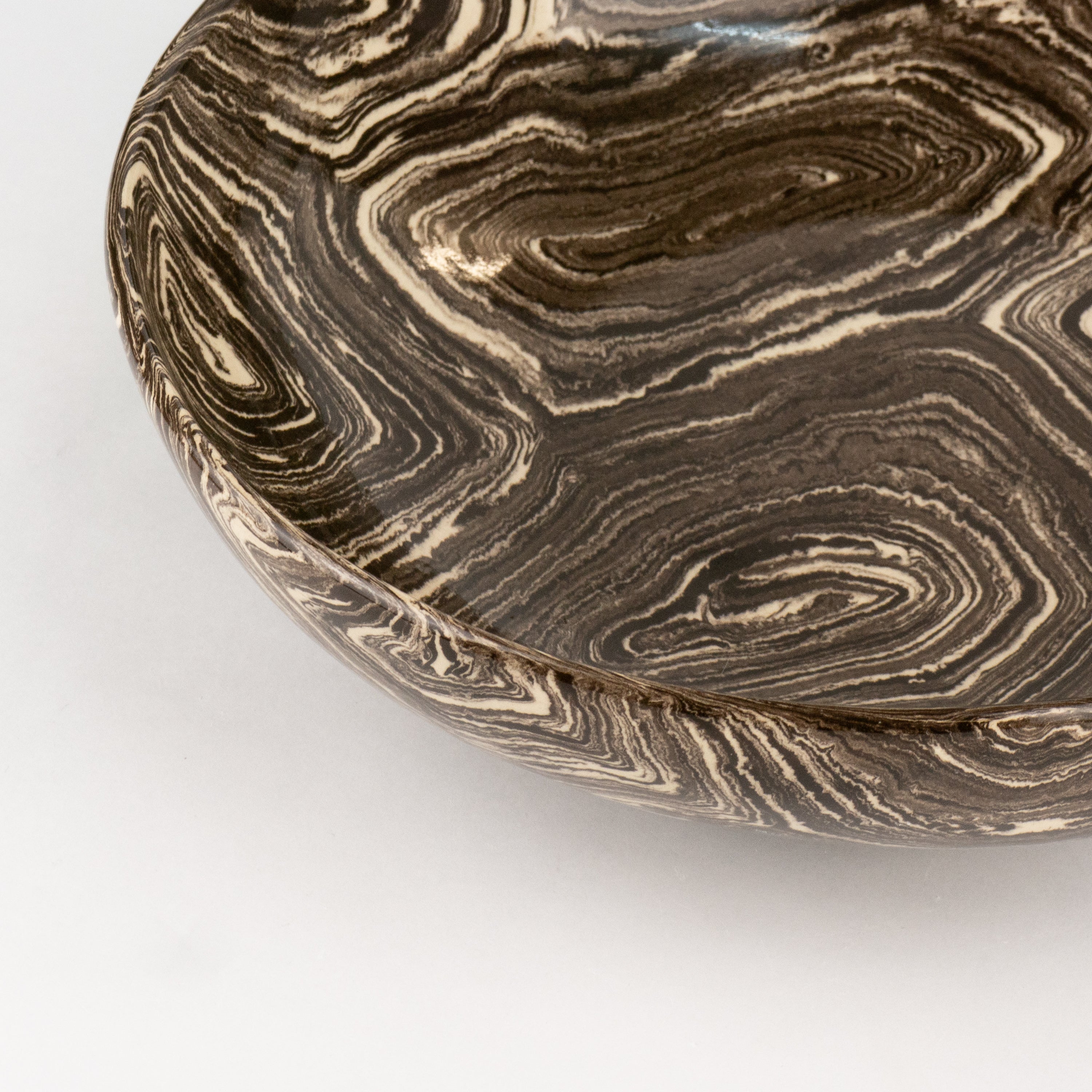 Brown & White Agate Ramen Bowl