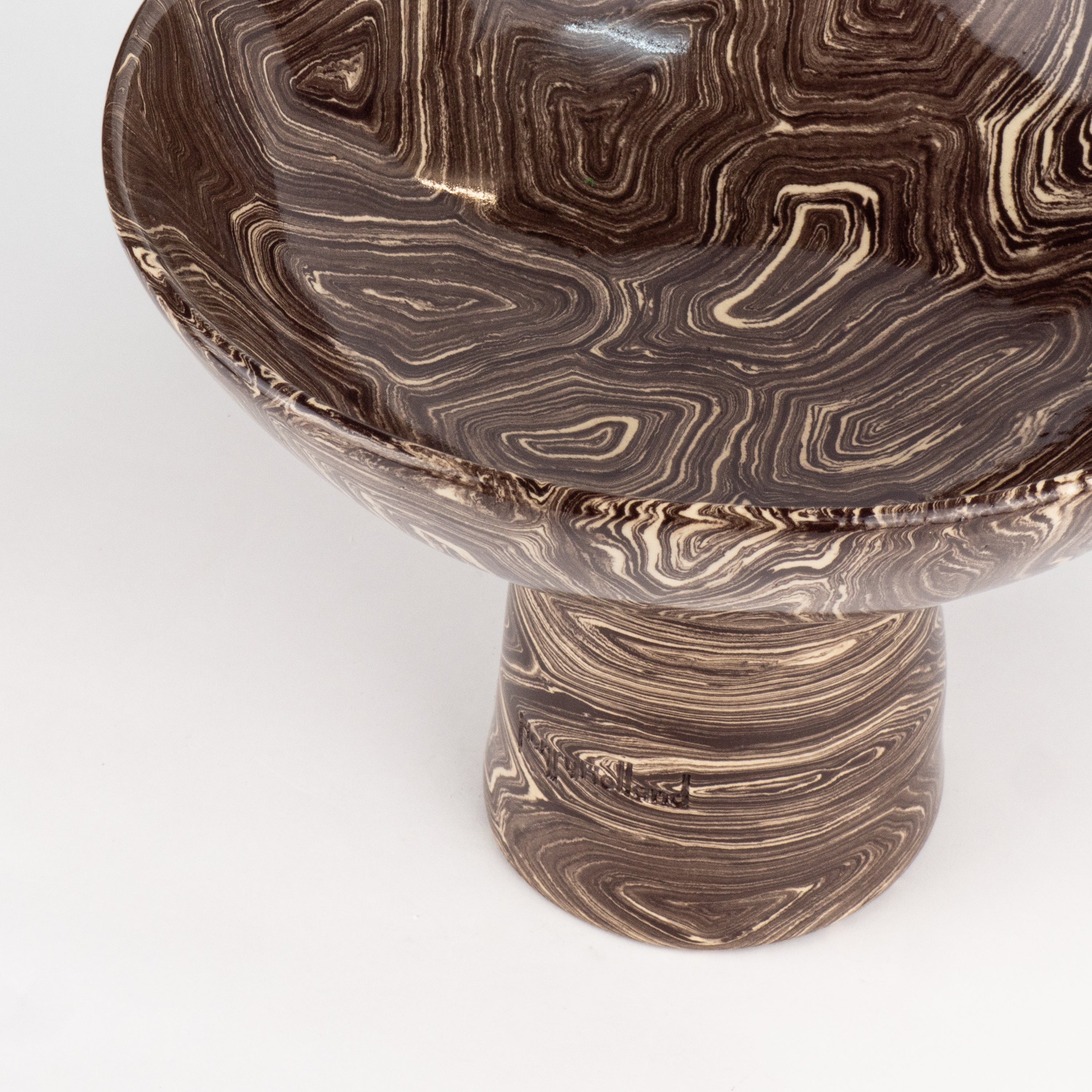 Brown & White Medium Agate Chalice Bowl