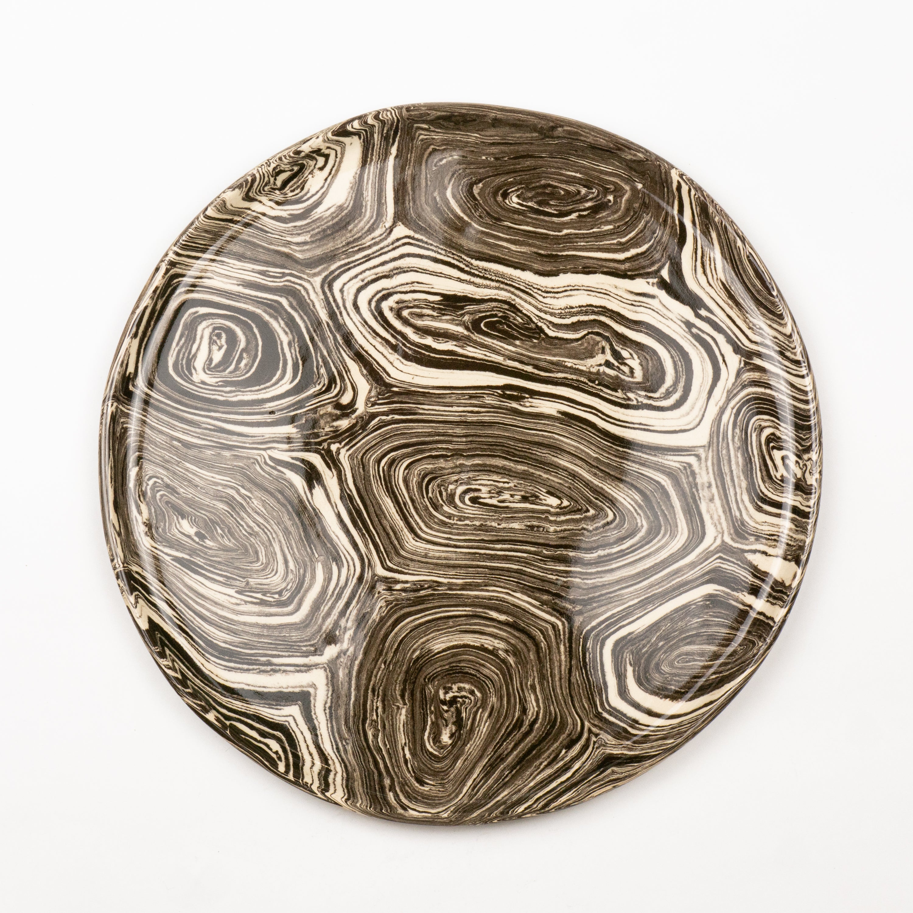 Brown & White Agate Dinner Plate