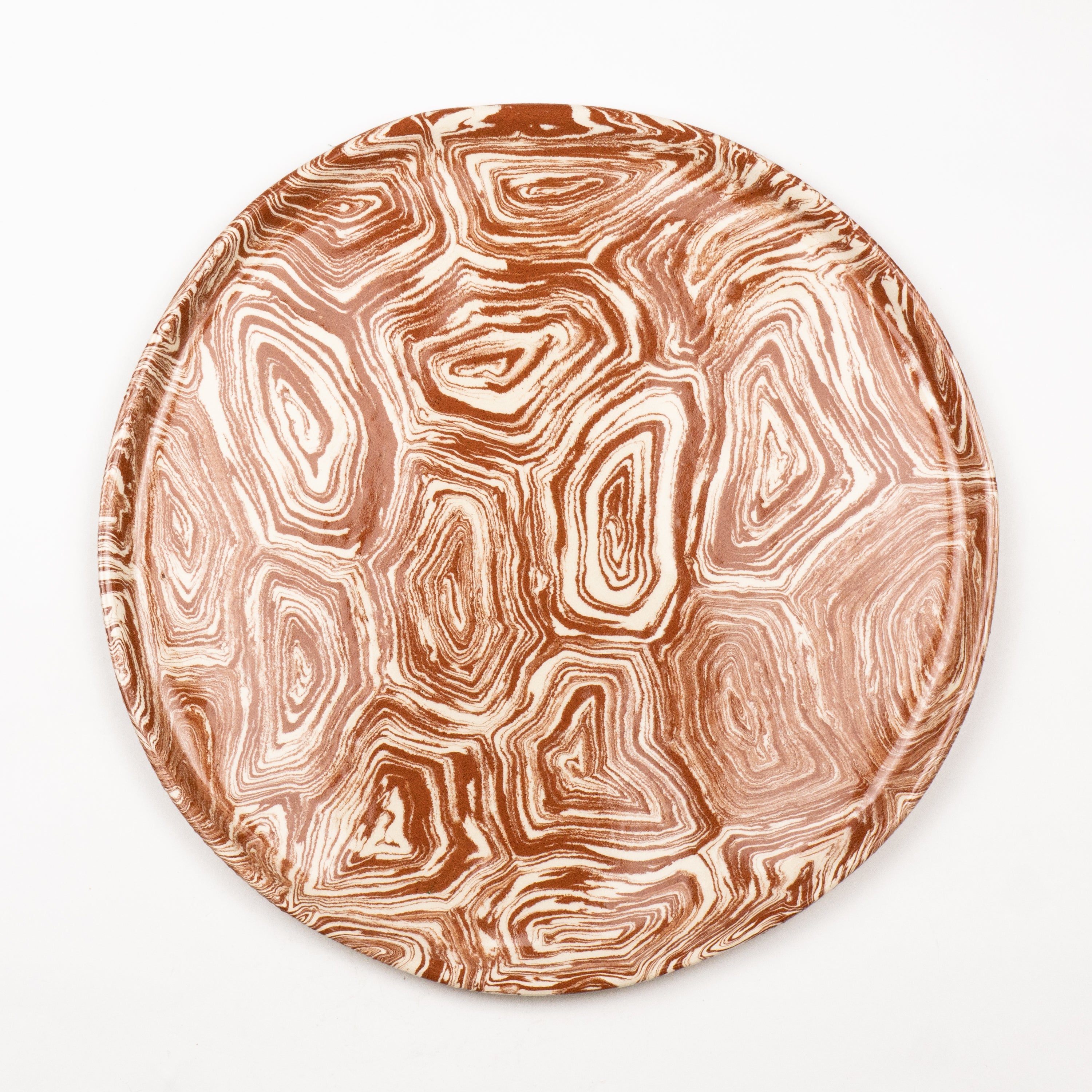 Terracotta & White Agate Dinner Plate