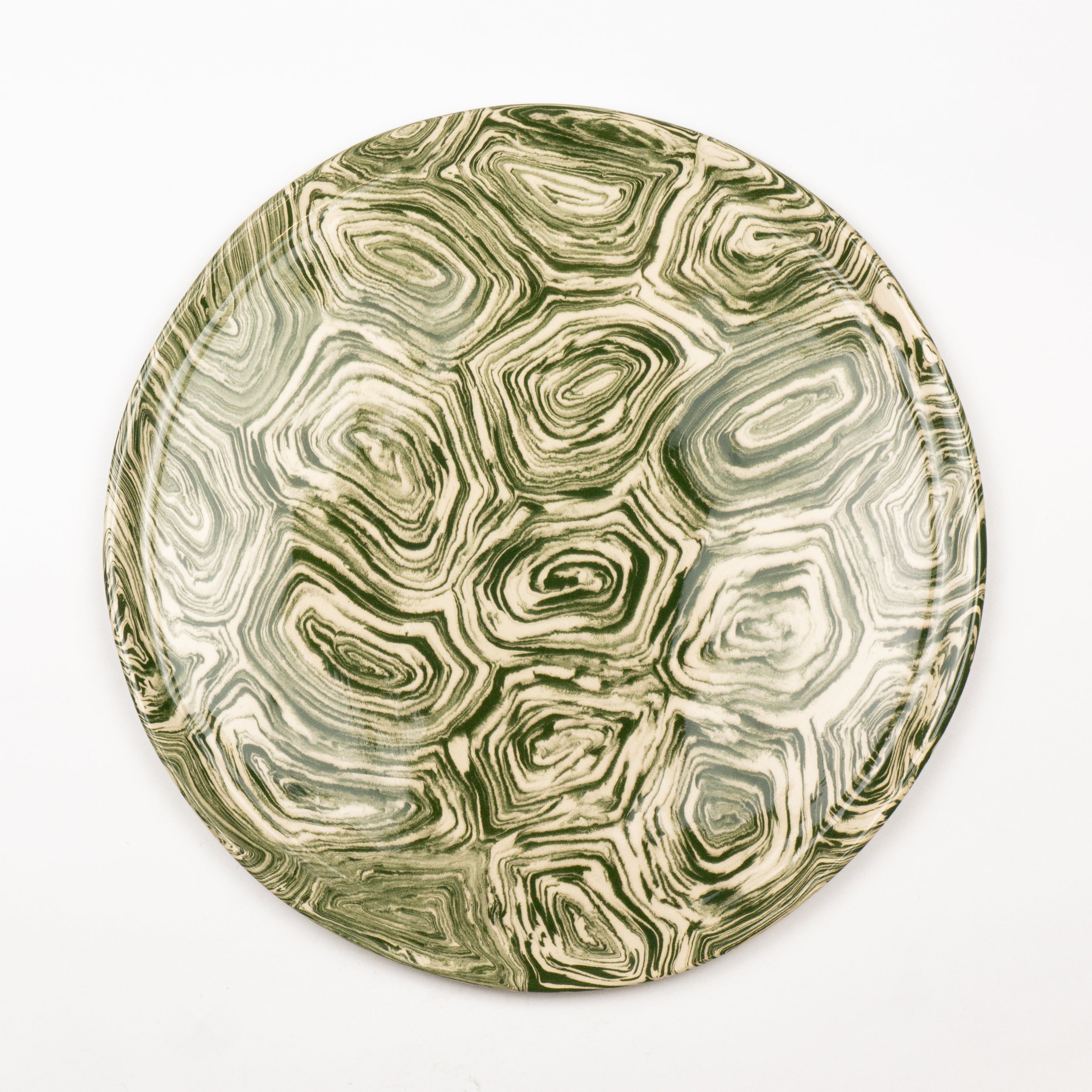 Green & White Agate Dinner Plate