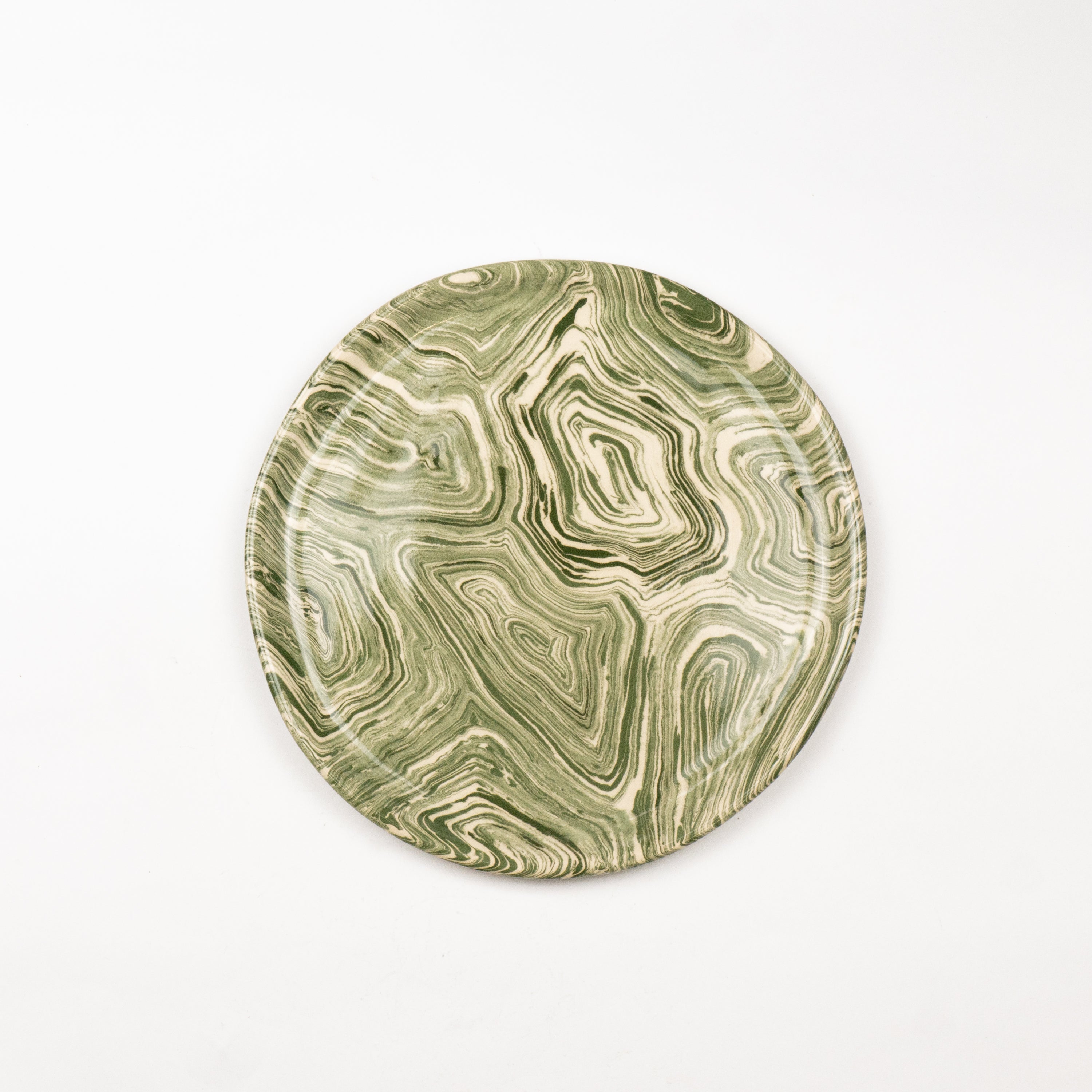 Green & White Agate Side Plate