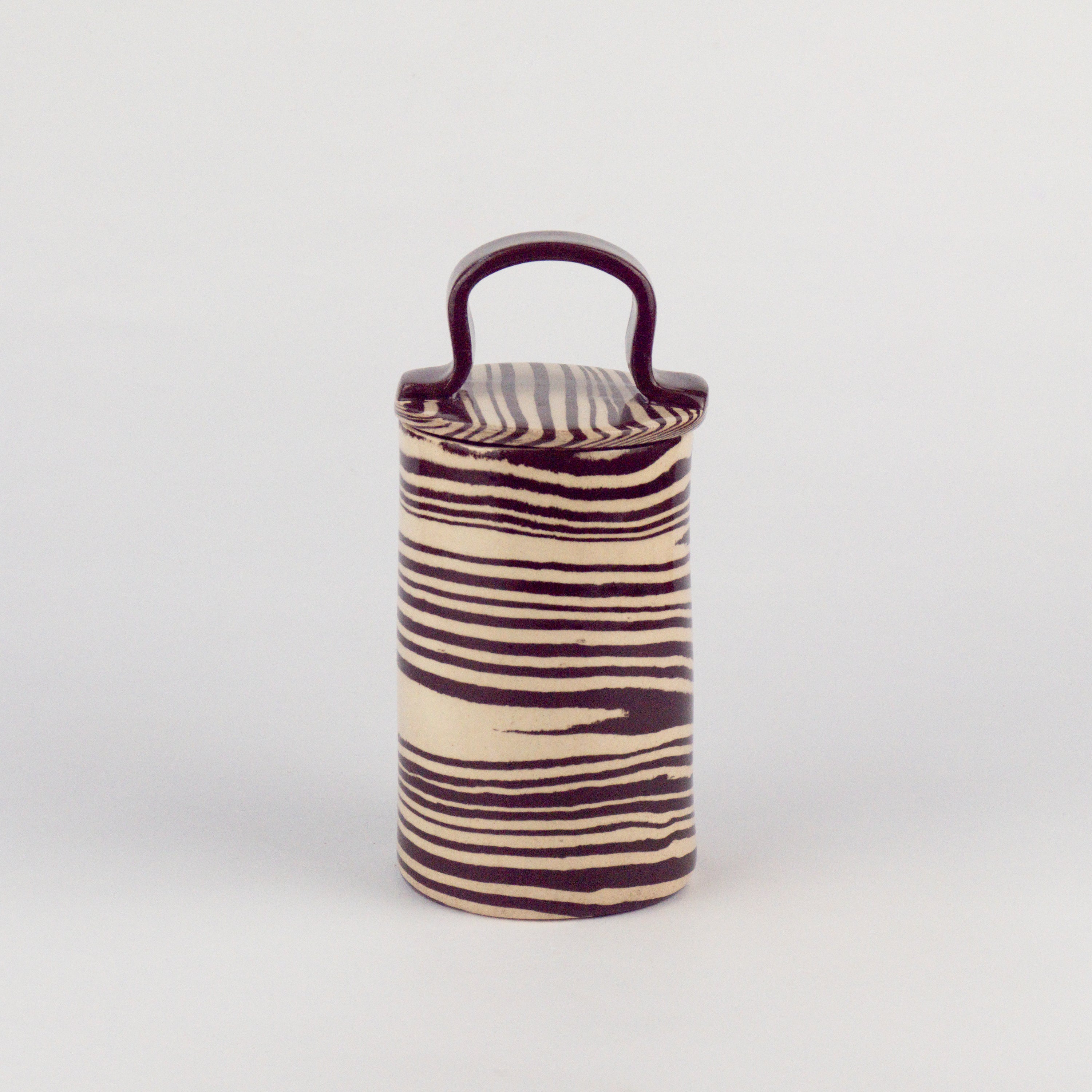 Brown & White Tall Kitchen Storage Jar