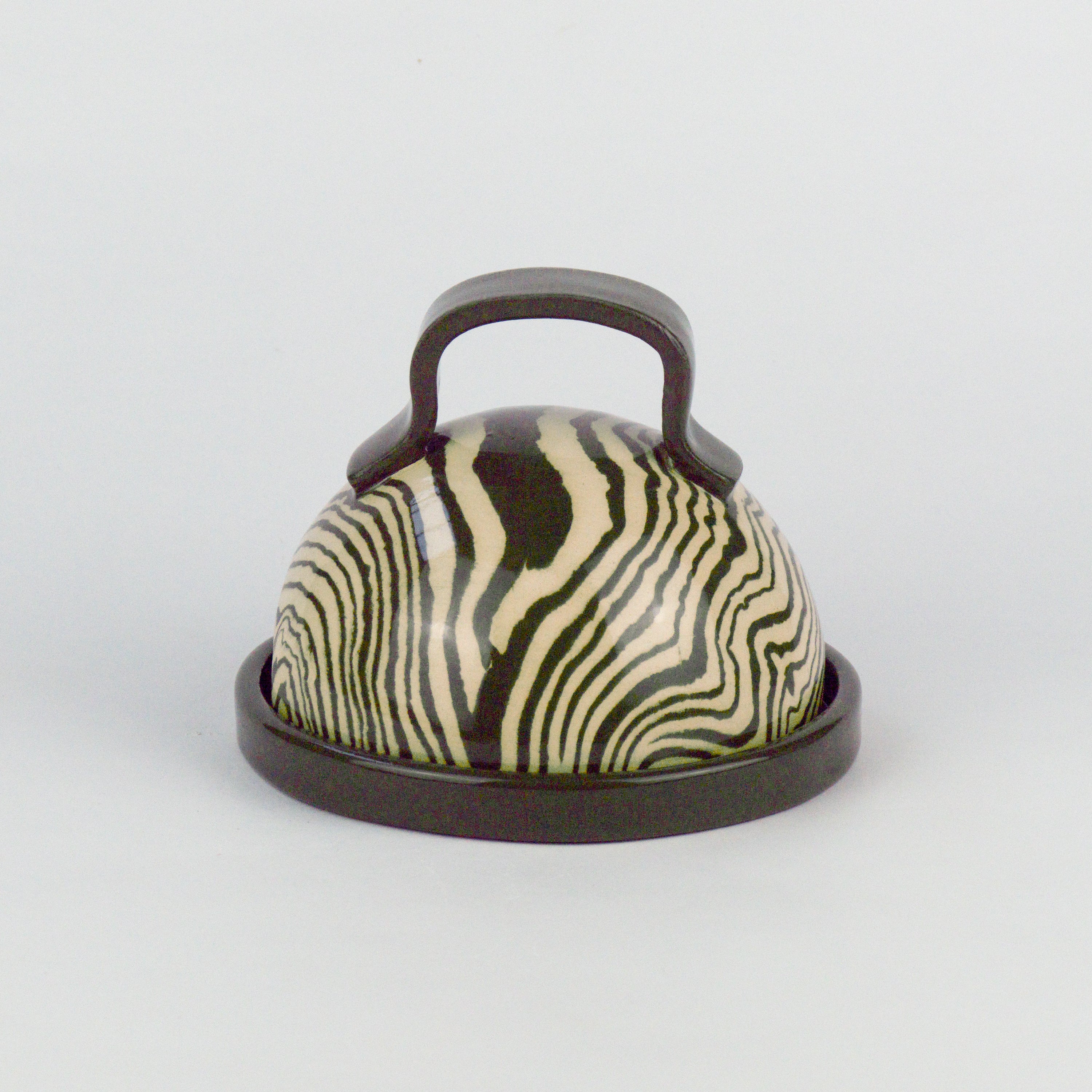 Green & White butter dish