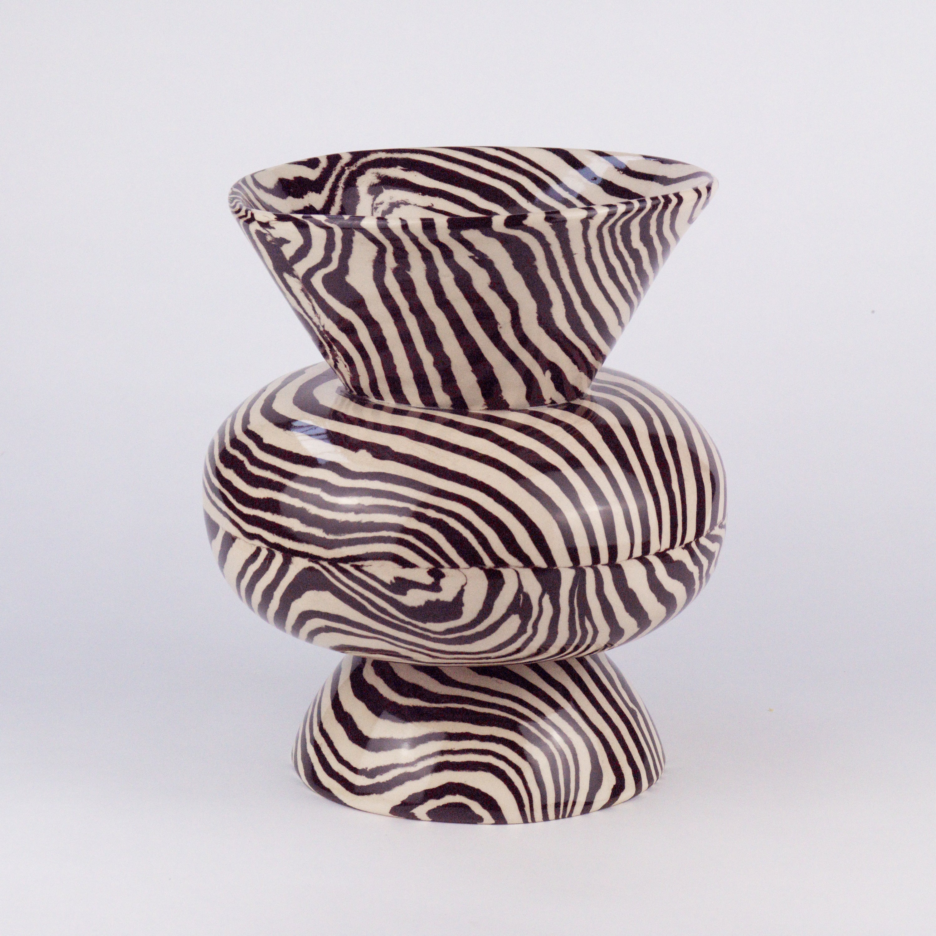 Brown & White Marble Asquith Vase