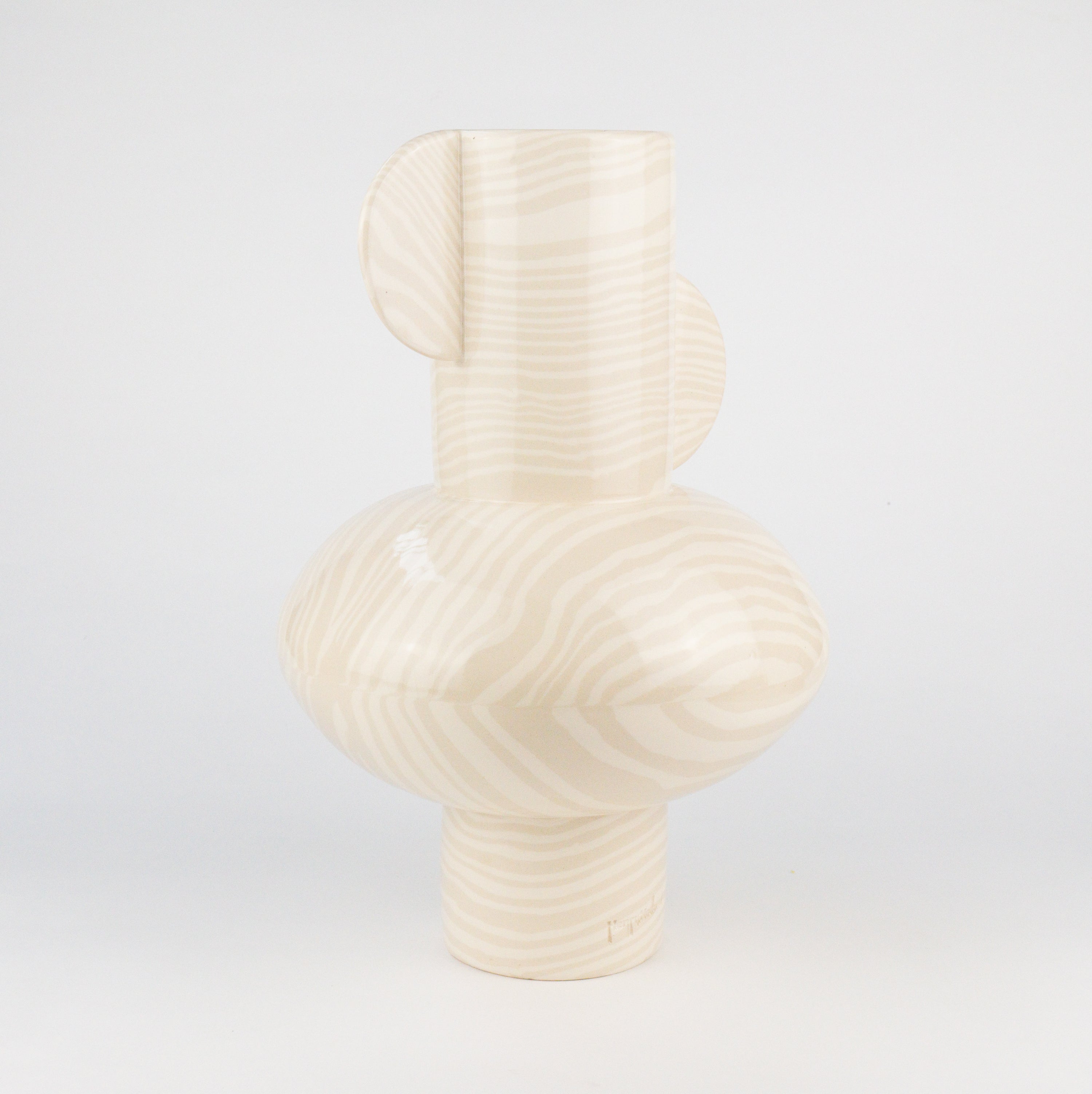 Oatmeal and White Marble Maxi Profumo Vase