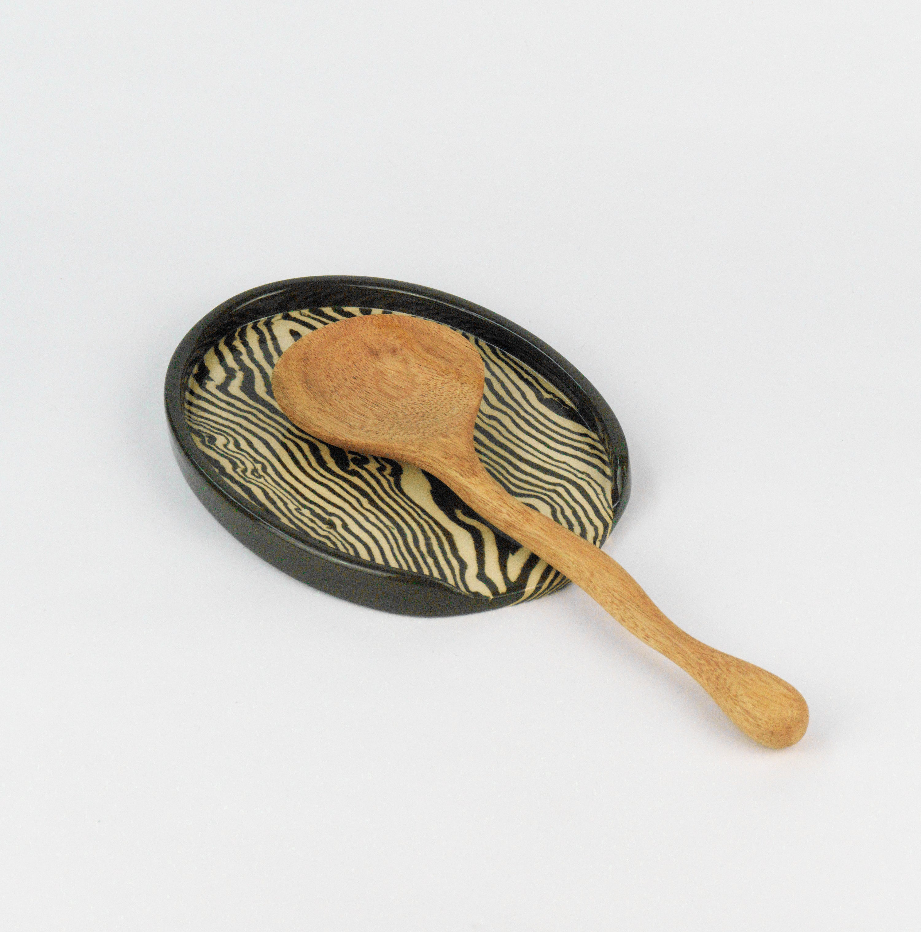 Green & White Spoon rest