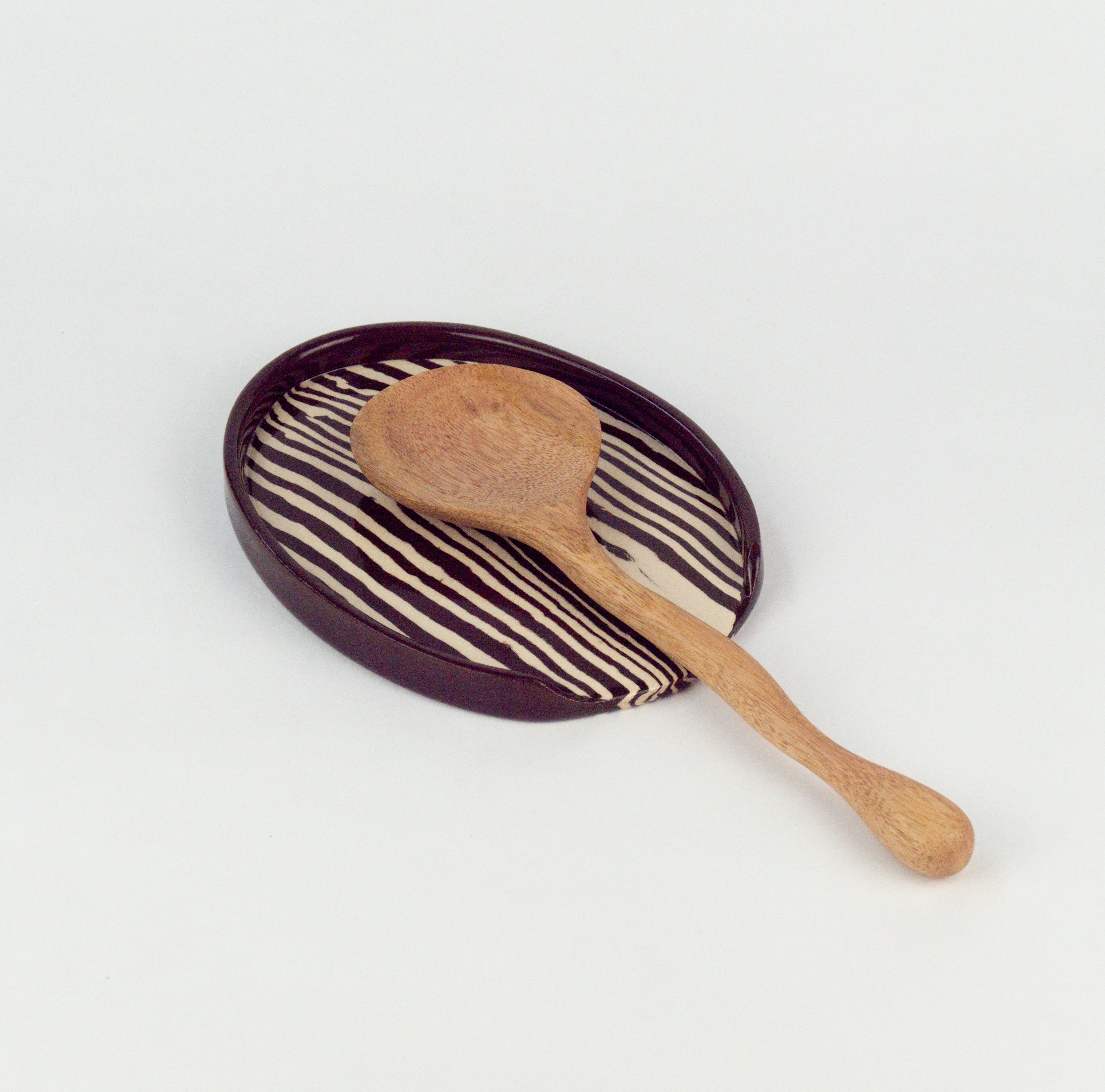 Brown & White Spoon rest