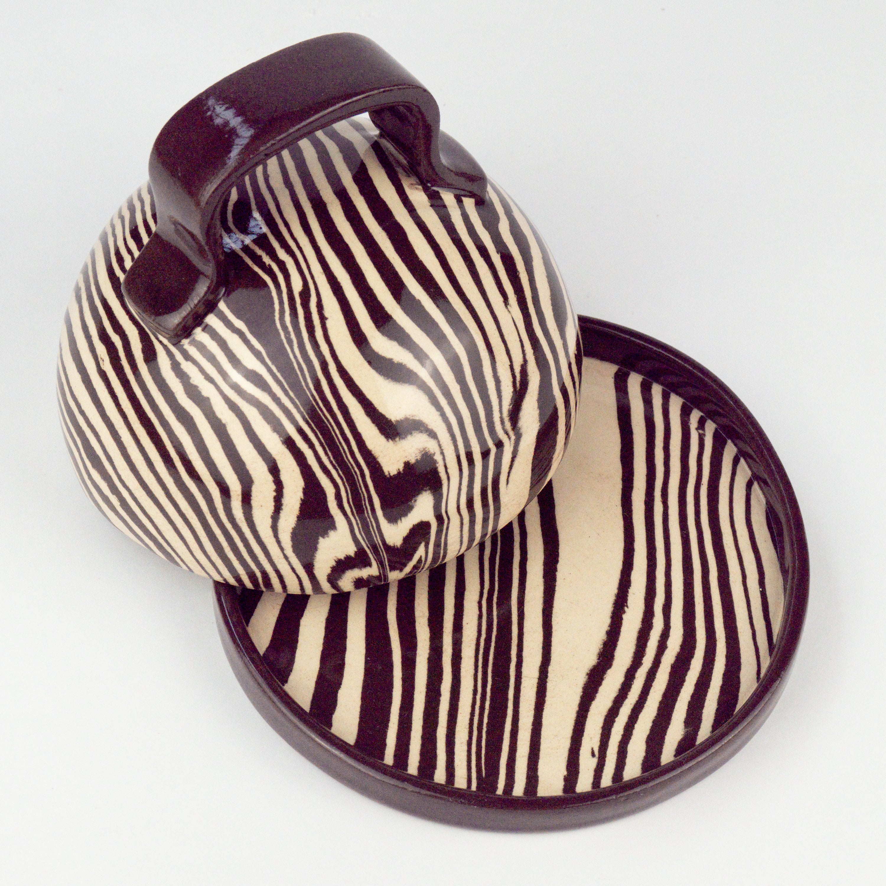 Brown & White butter dish