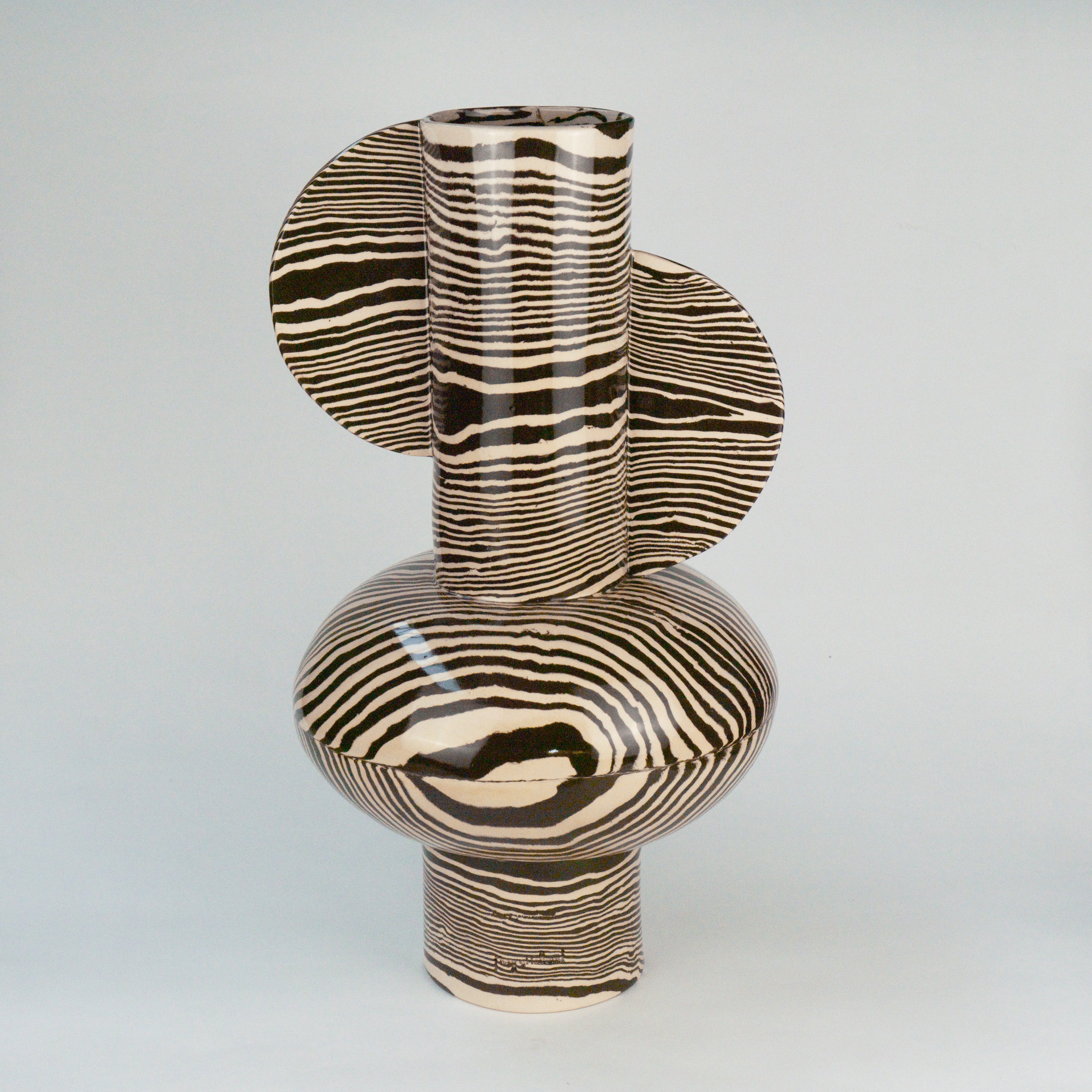 Brown and White Marble Giant Profumo Vase