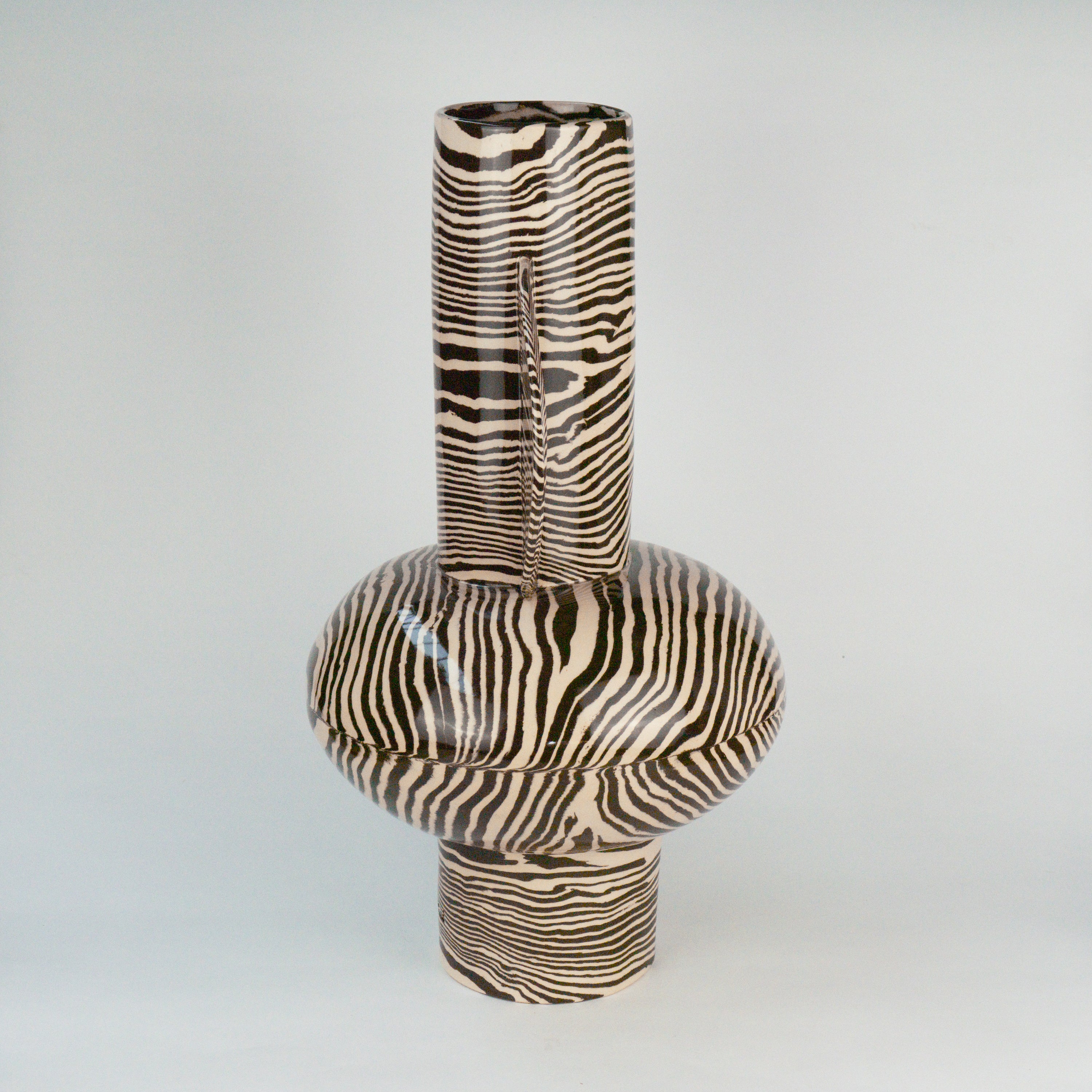 Brown and White Marble Giant Profumo Vase