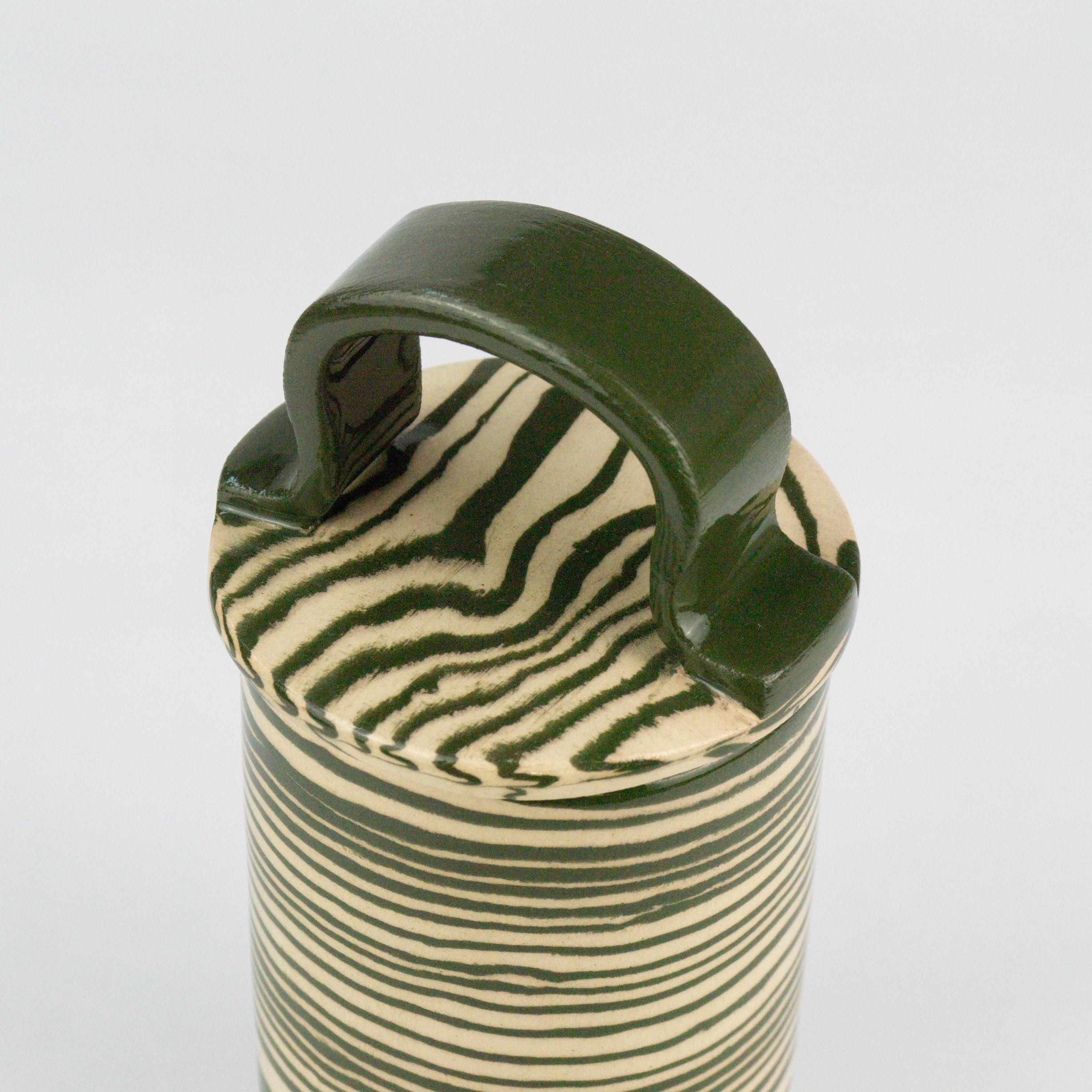 Green & White Tall Kitchen Storage Jar