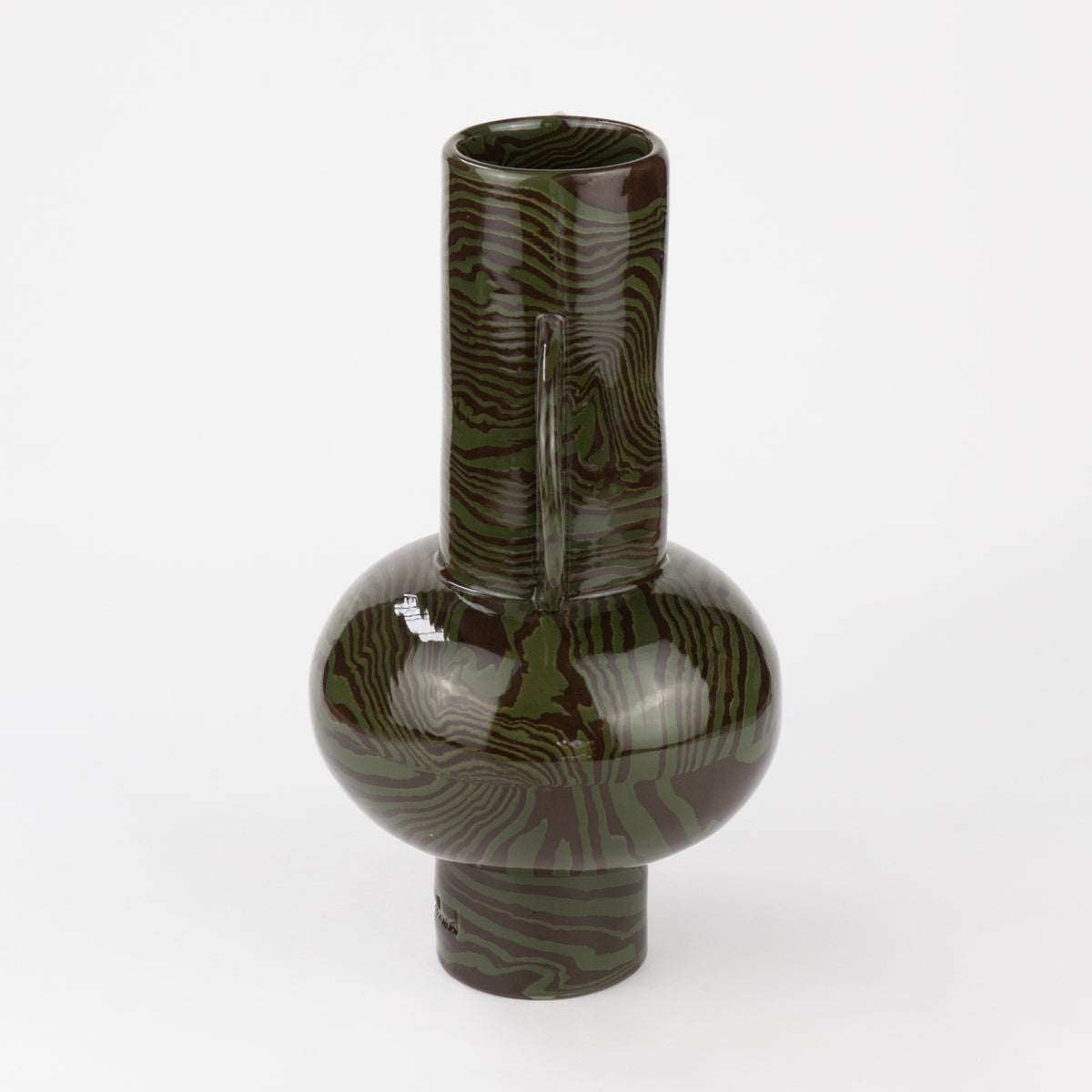 Green & Brown Marble Profumo Vase