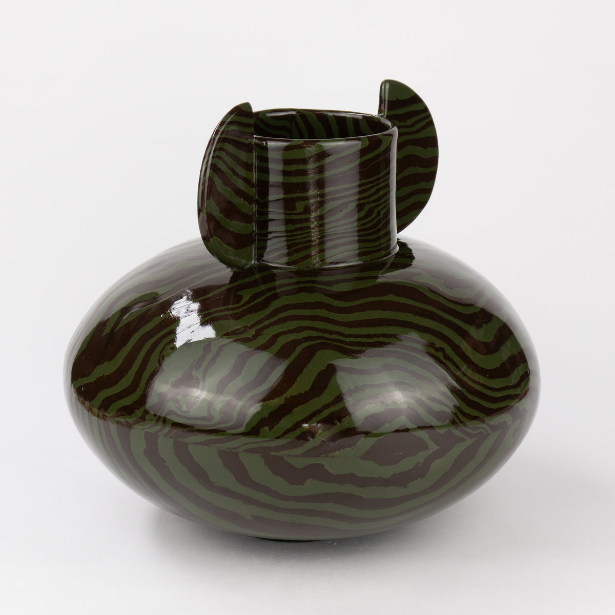 Green & Brown Marble Maxi Tudor Vase