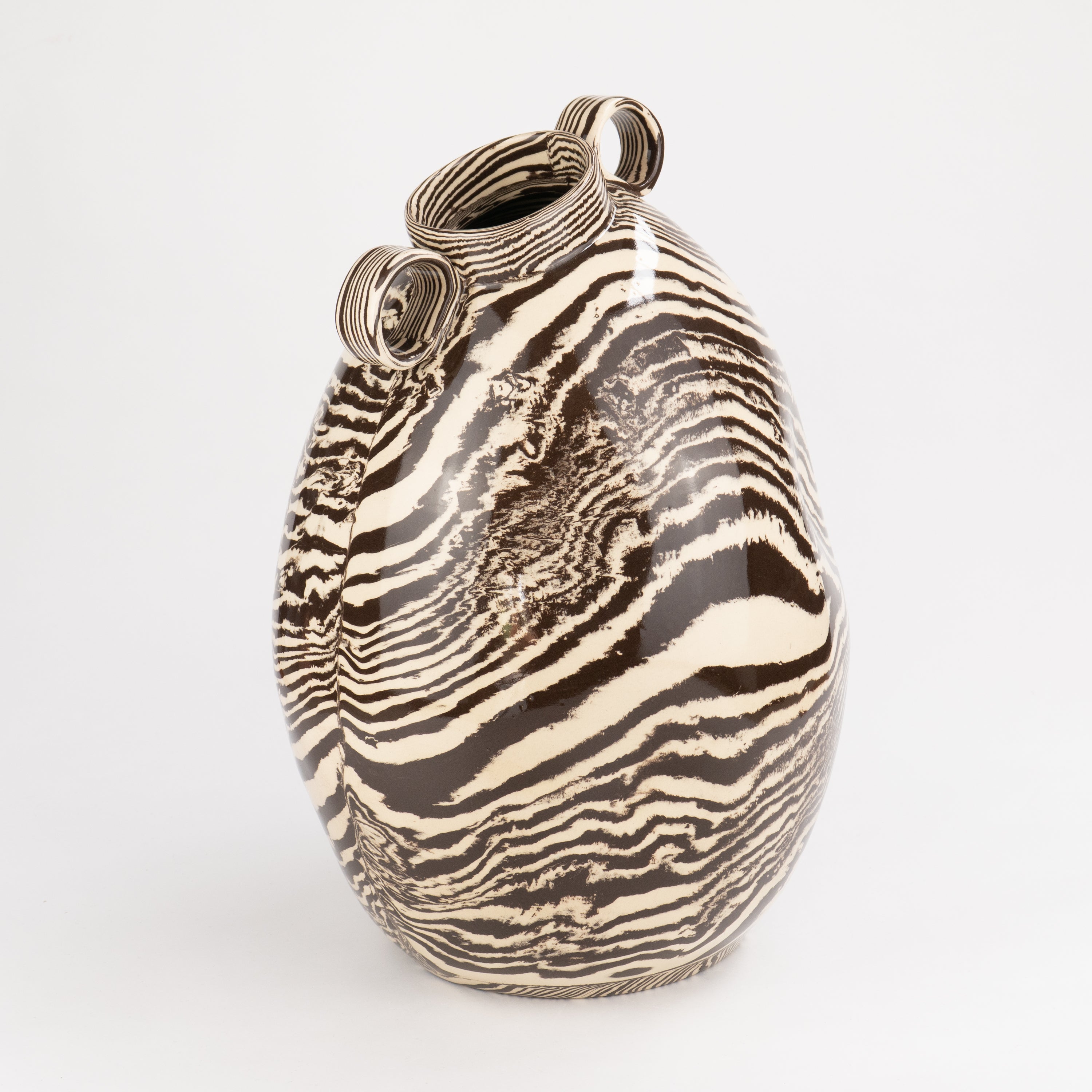 Brown & White Marble Maxi Origin Vase