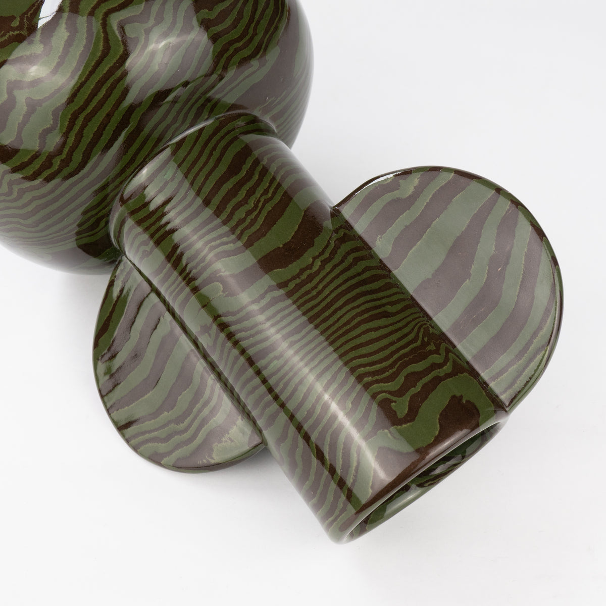 Green & Brown Marble Profumo Vase