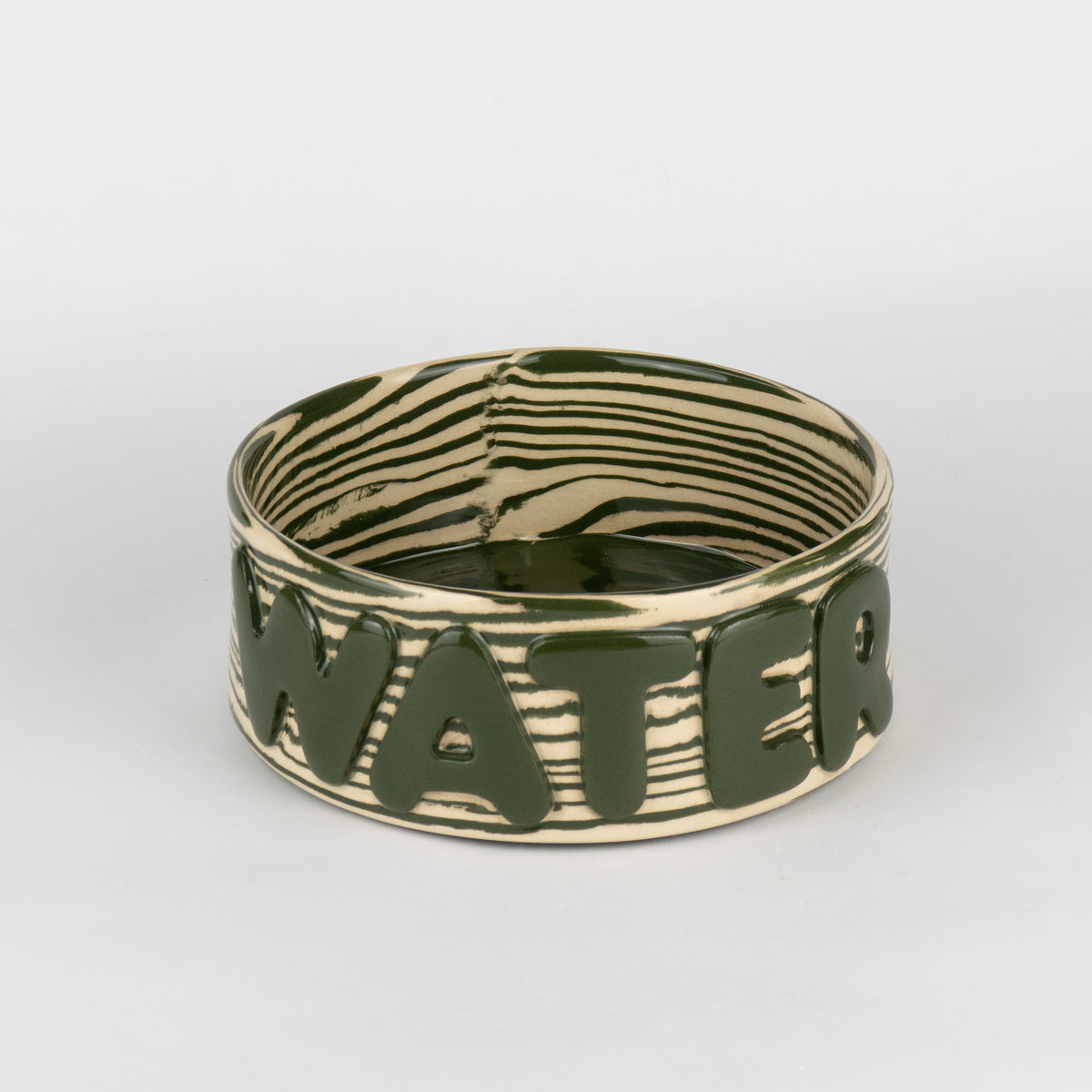 Green & White Large Water Pet Bowl