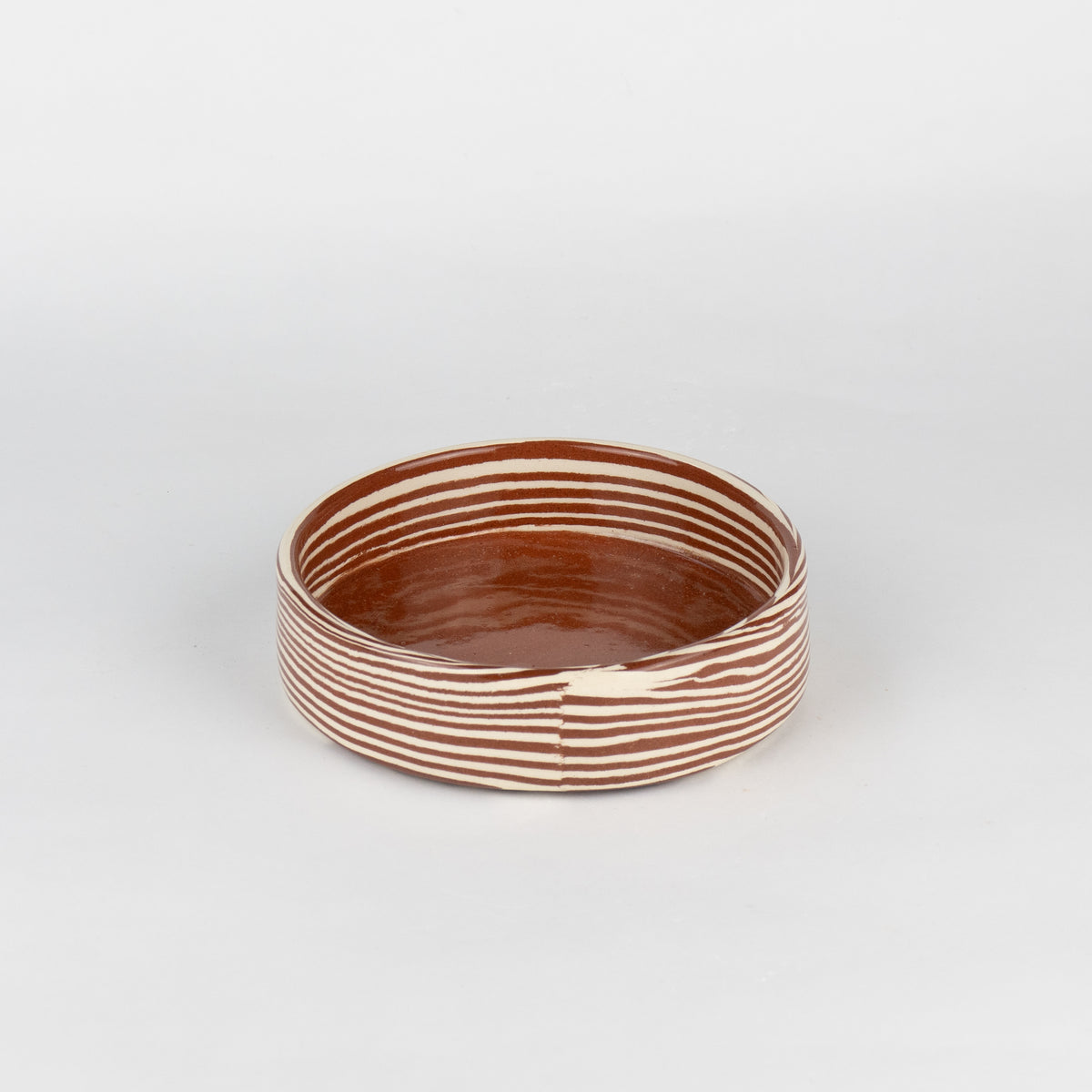 Terracotta and White Small Water Pet Bowl
