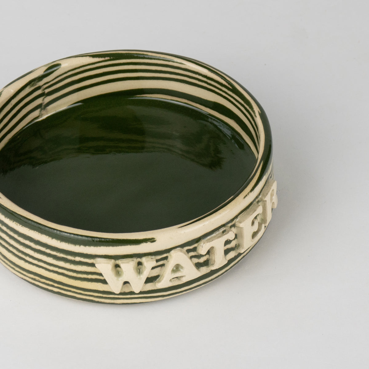 Green & White Small Water Pet Bowl