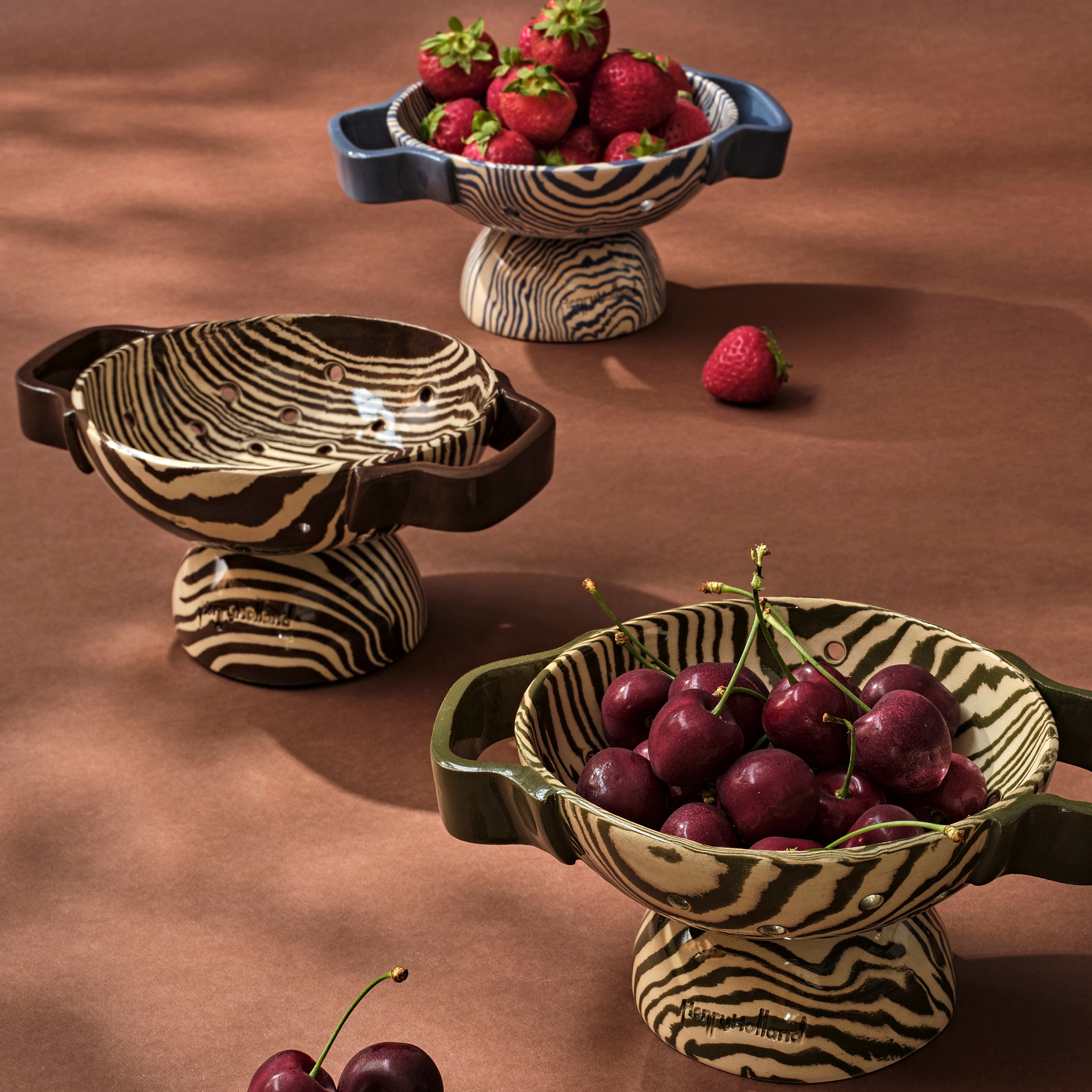 Green & White Berry Bowl