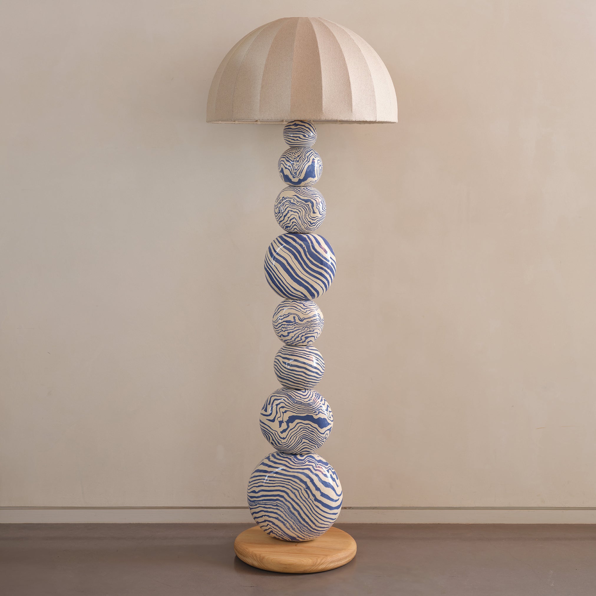 Blue & White Marble "TALL" Floor Lamp