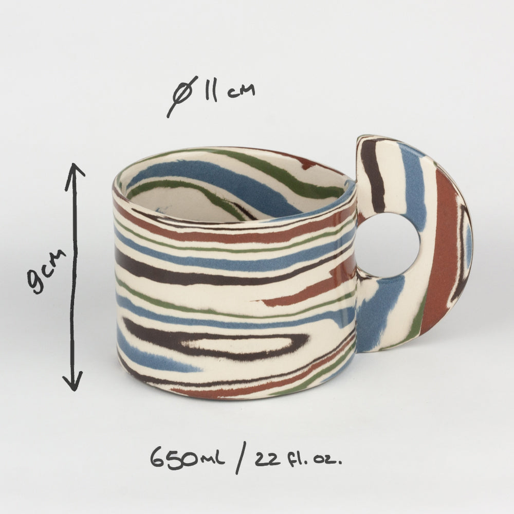 Five Multi-Colour Large Marble Mug