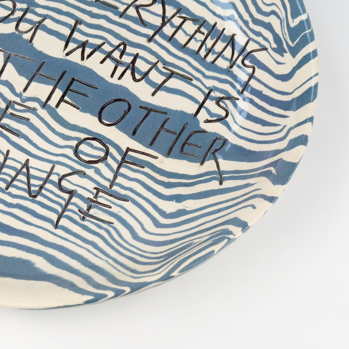 Blue & White Small 'CRINGE' wall hanging plate