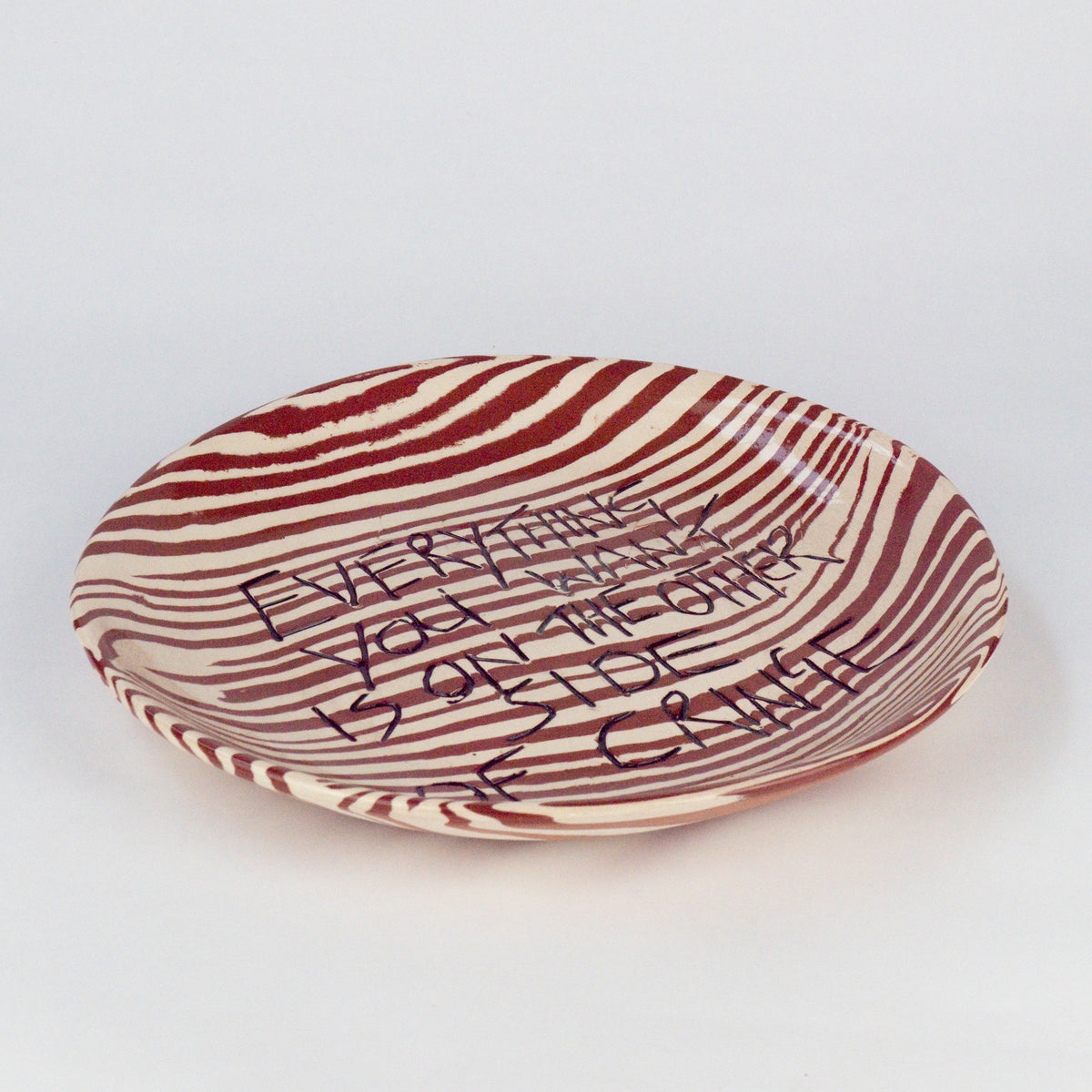Terracotta & White Large 'CRINGE' wall hanging plate
