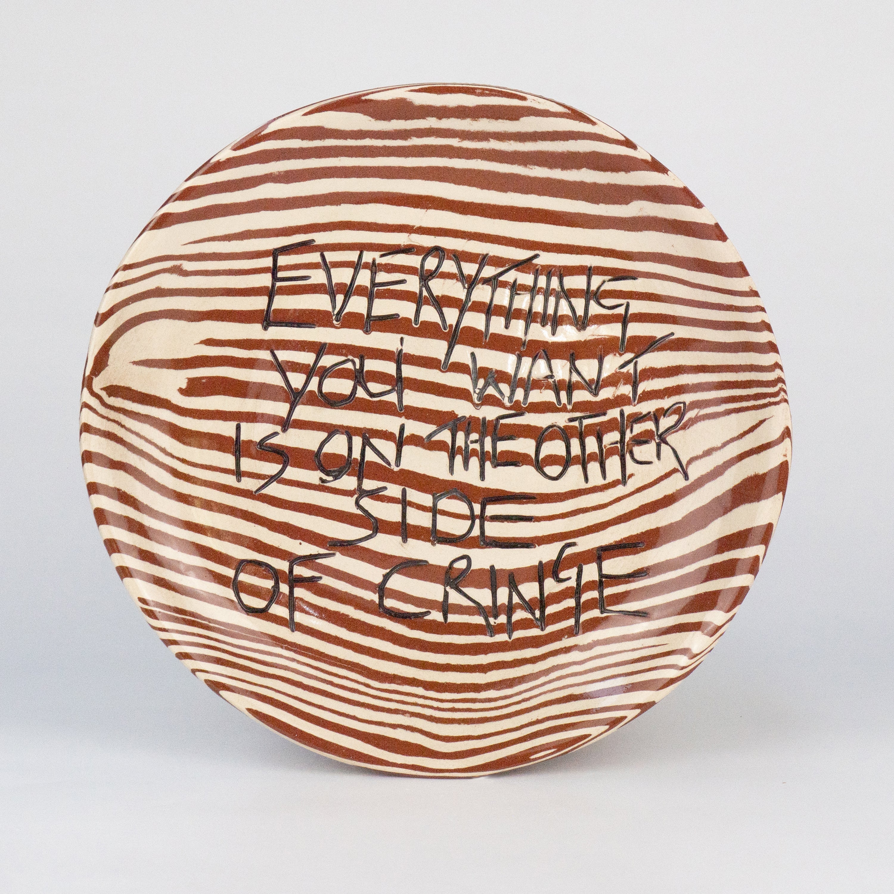Terracotta & White Large 'CRINGE' wall hanging plate