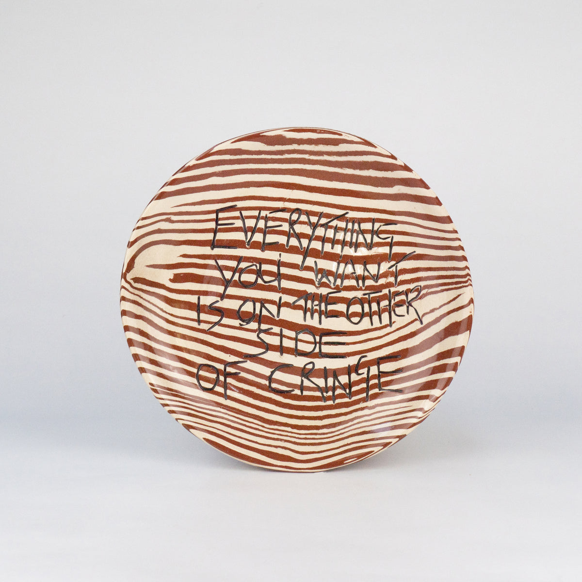 Terracotta & White Medium 'CRINGE' wall hanging plate