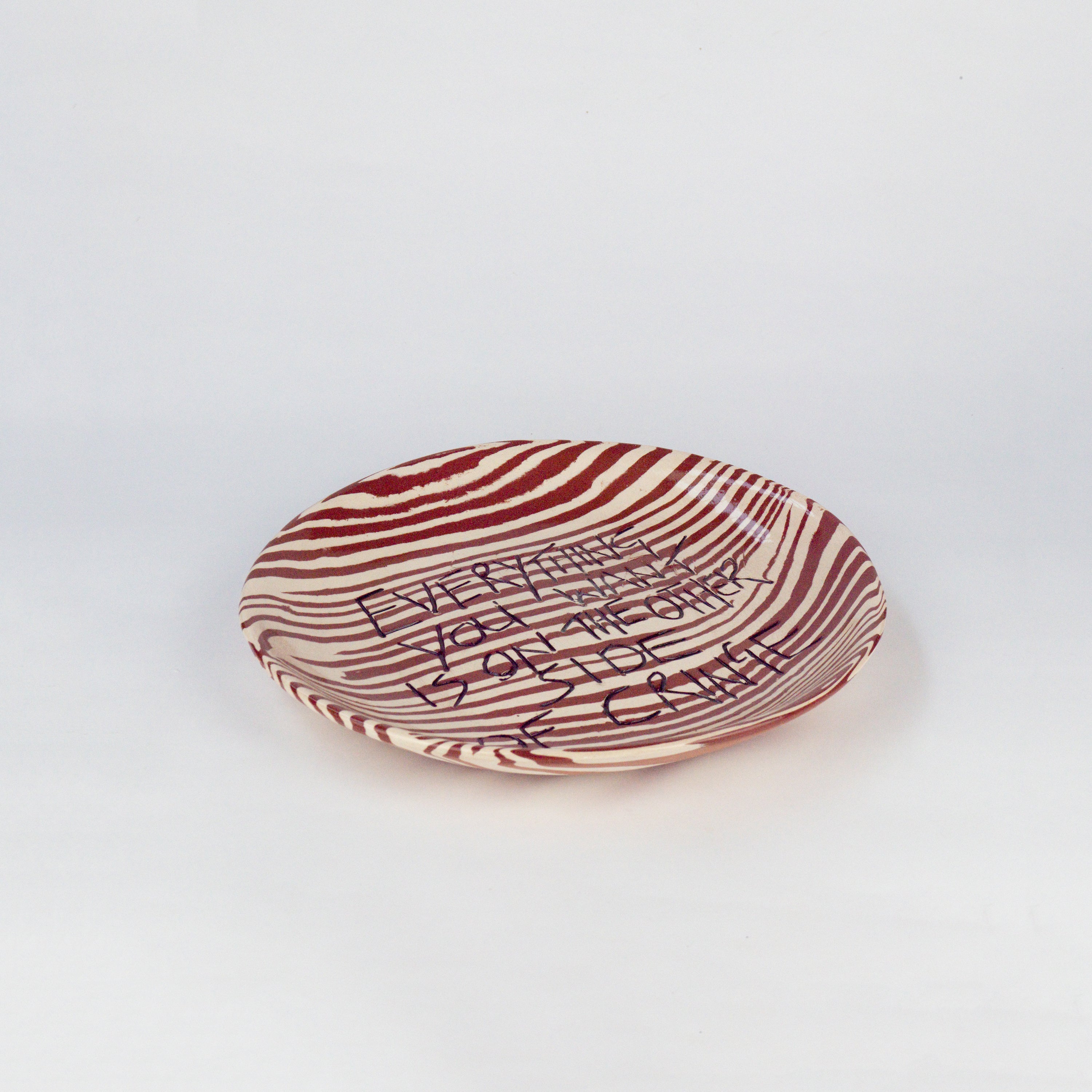 Terracotta & White Small 'CRINGE' wall hanging plate
