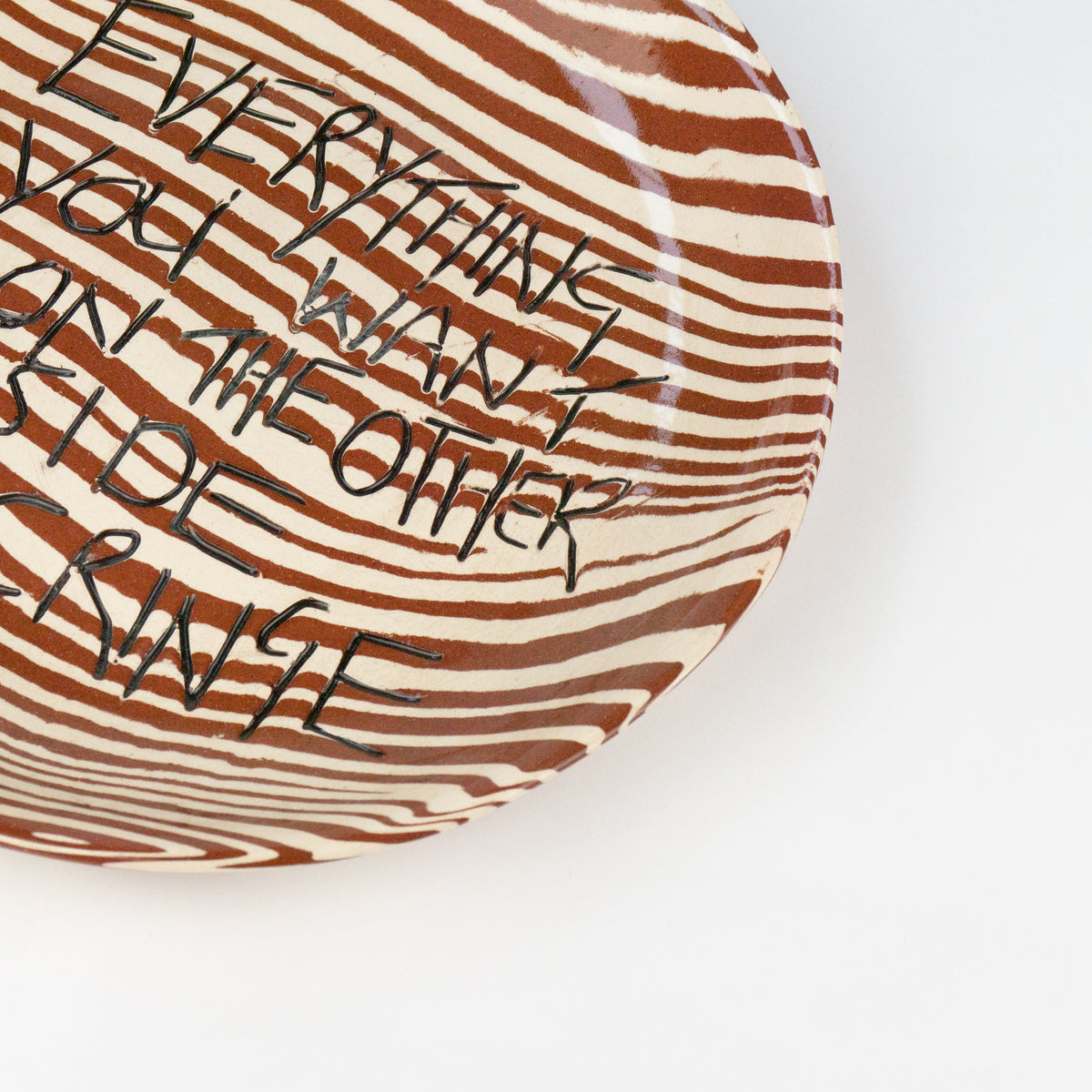 Terracotta & White Small 'CRINGE' wall hanging plate