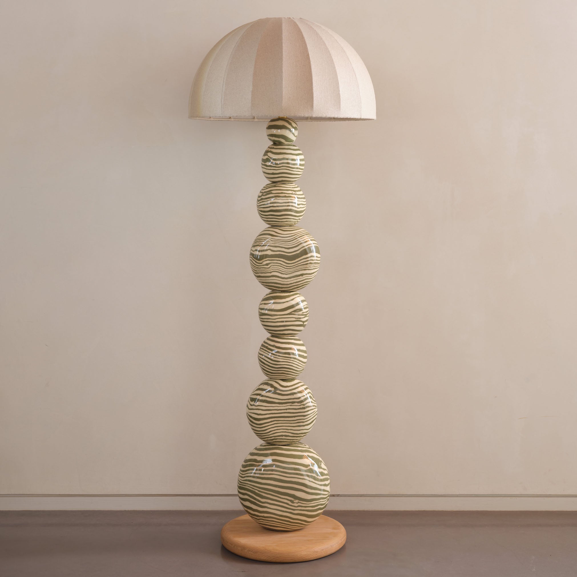 Green & White Marble "TALL" Floor Lamp