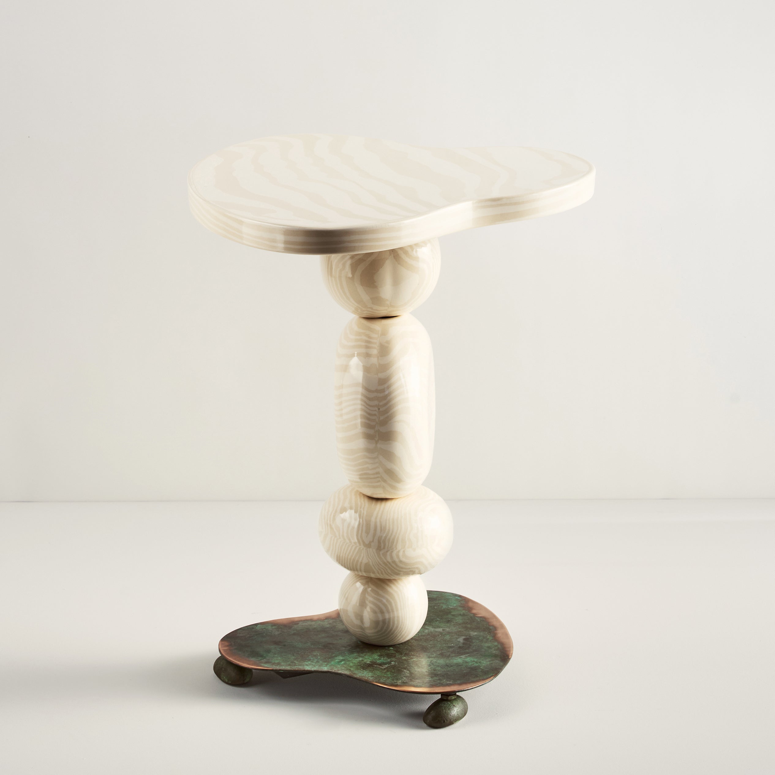 Oatmeal & White Alto Side Table