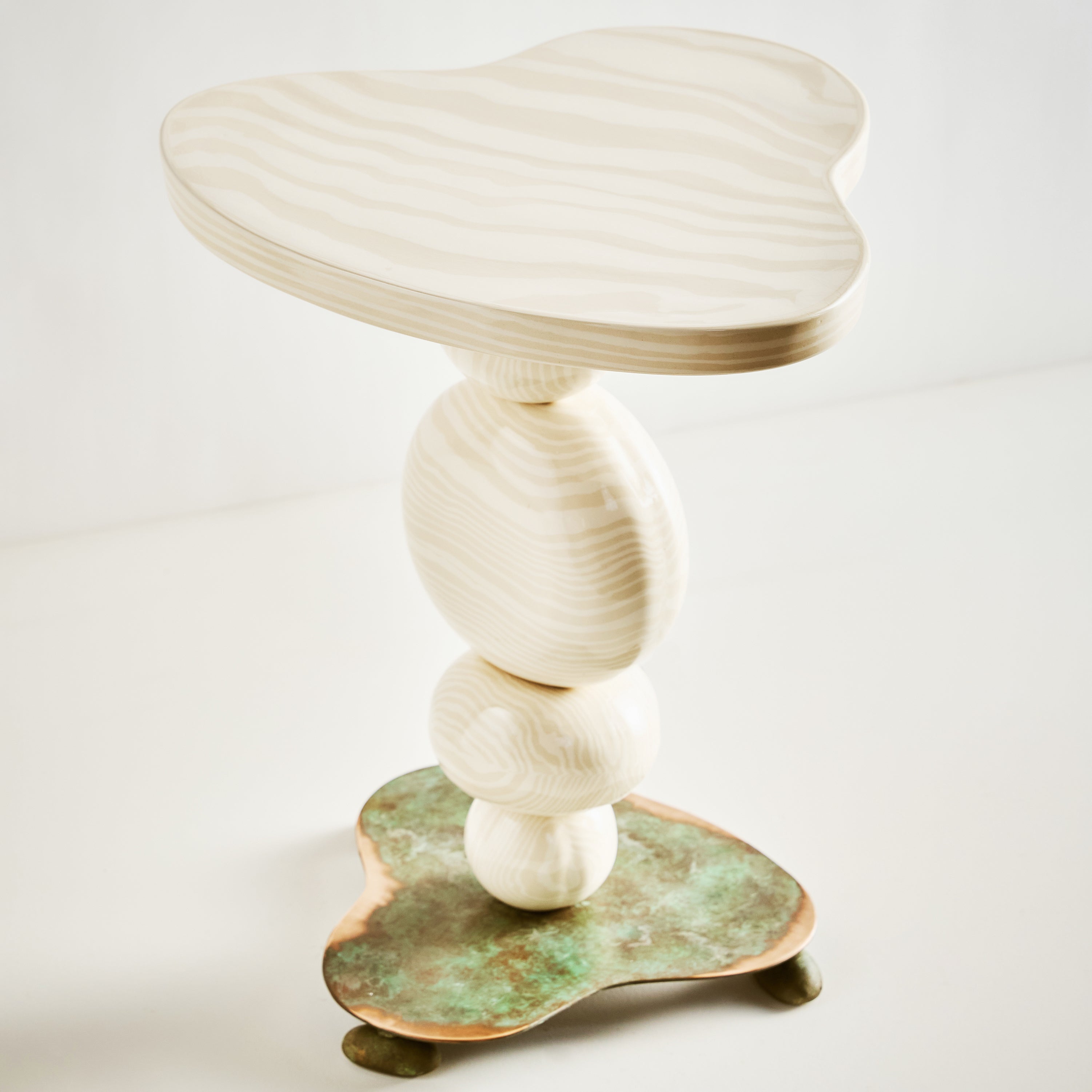 Oatmeal & White Alto Side Table