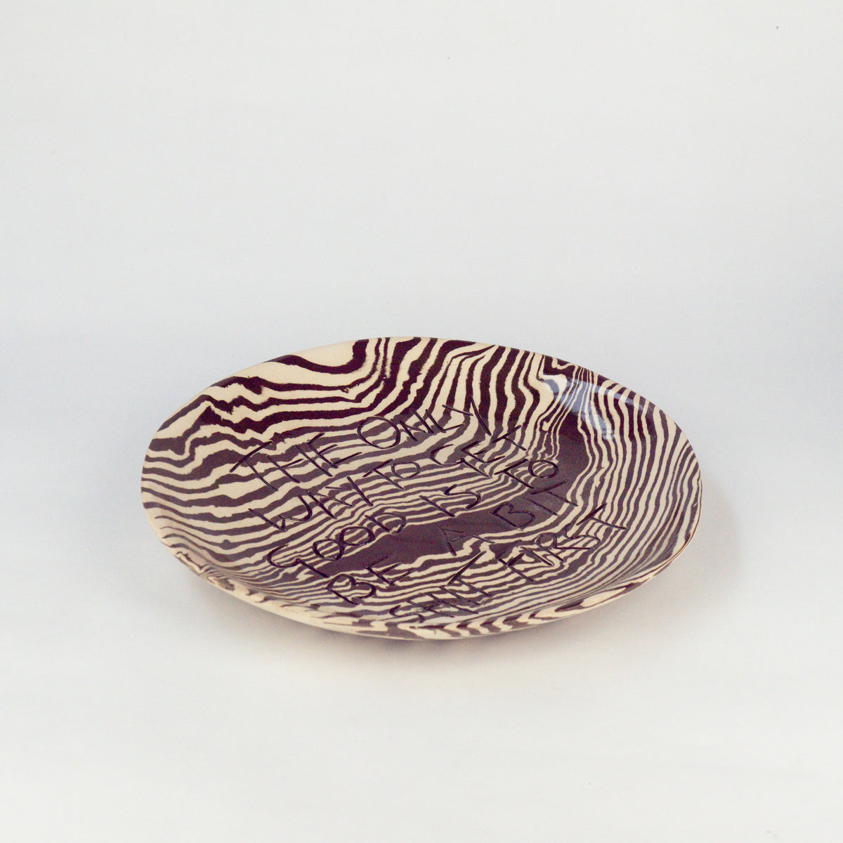 Brown & White Medium 'TO GET GOOD' wall hanging plate