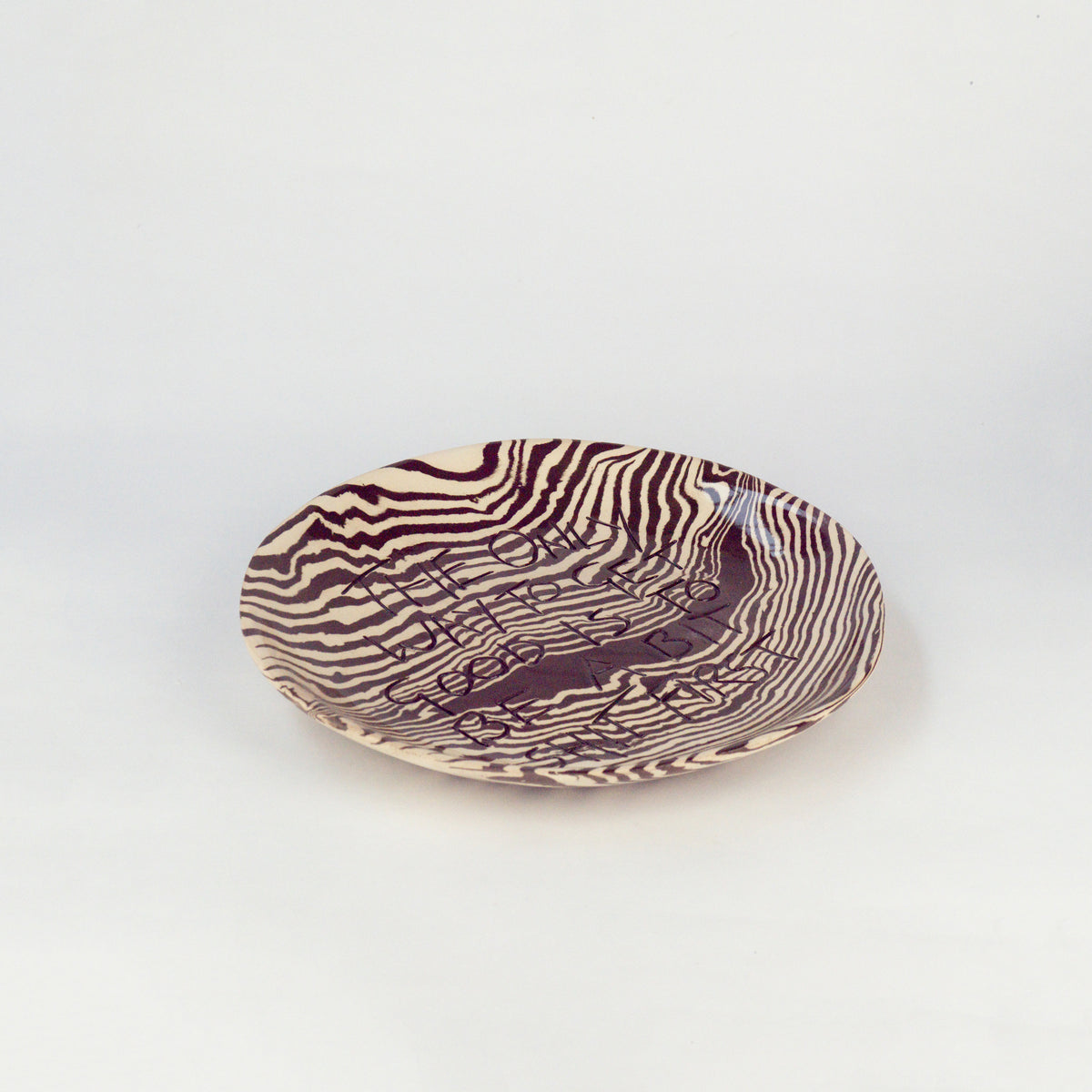 Brown & White Small 'TO GET GOOD' wall hanging plate