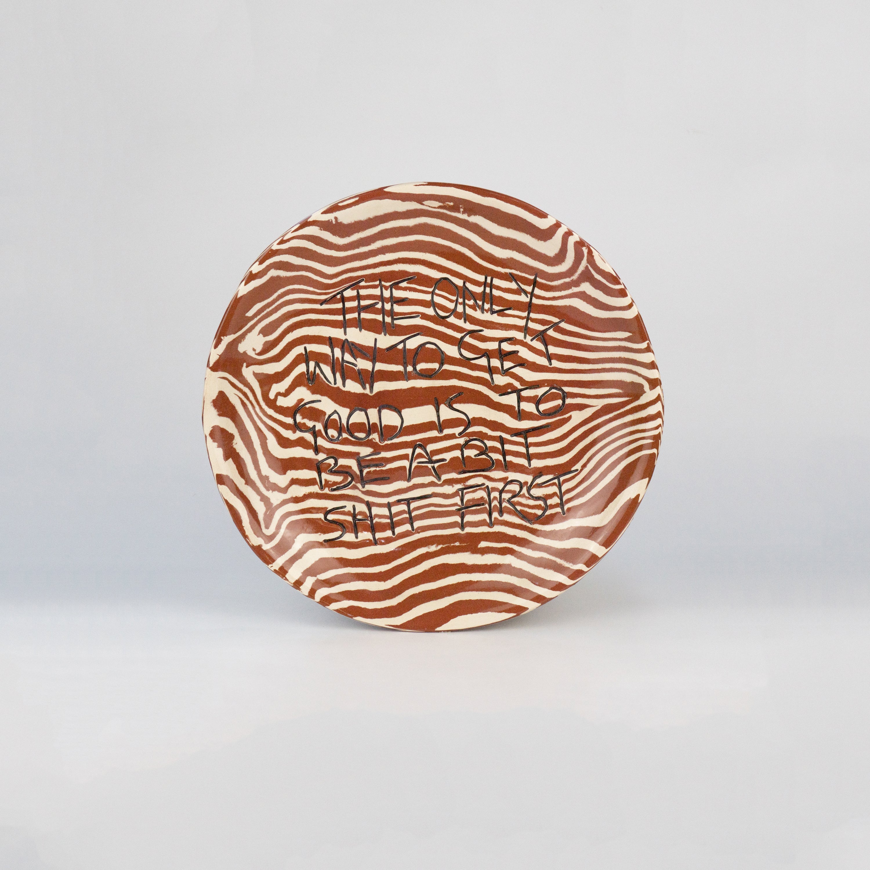Terracotta & White Small 'TO GET GOOD' wall hanging plate