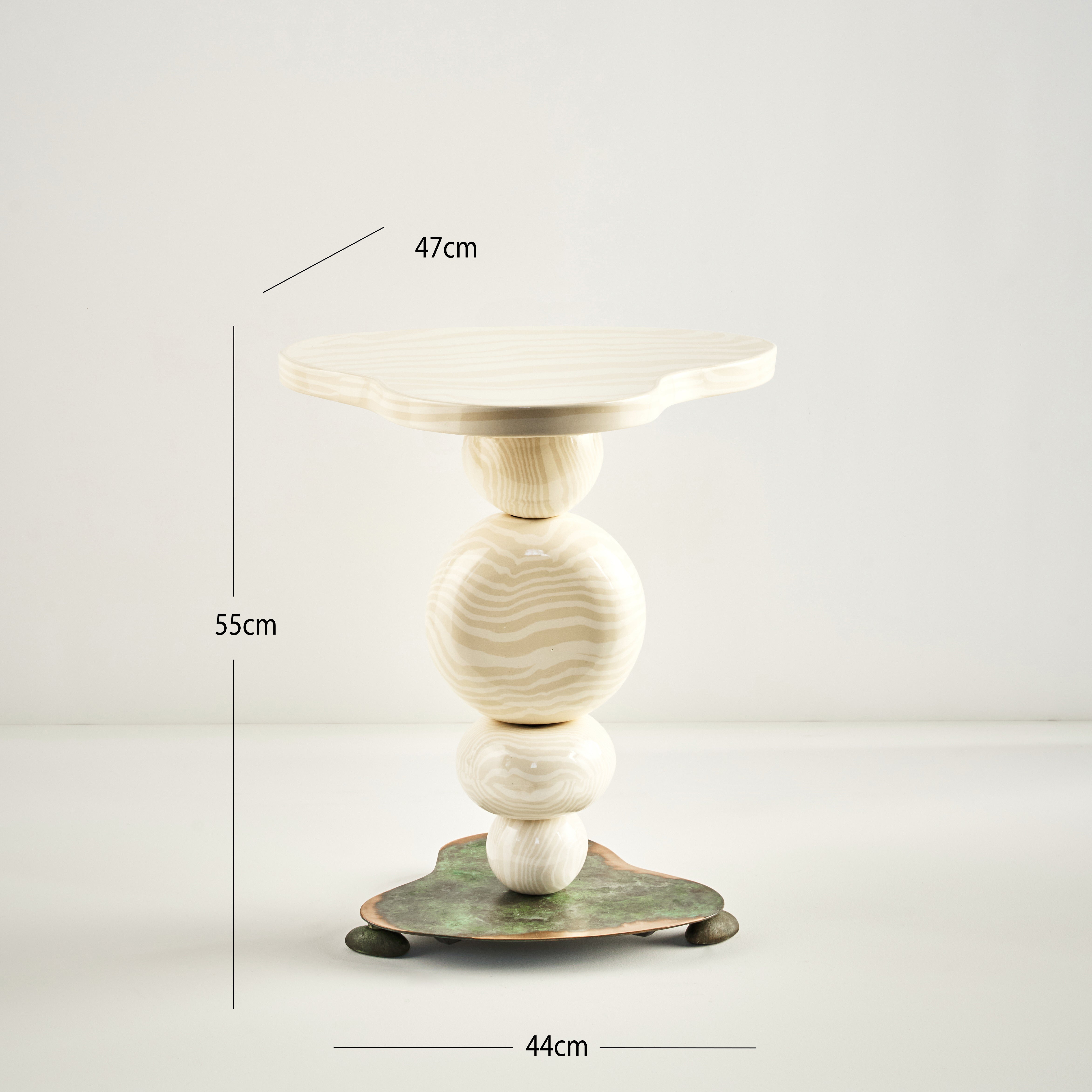 Oatmeal & White Alto Side Table