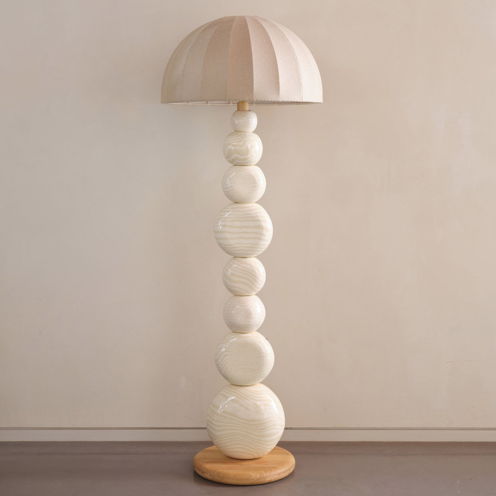 Oatmeal & White Marble  "TALL" Floor Lamp