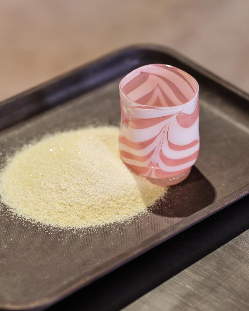 Pink and White Swirl Mid-Ball Glass Tumbler